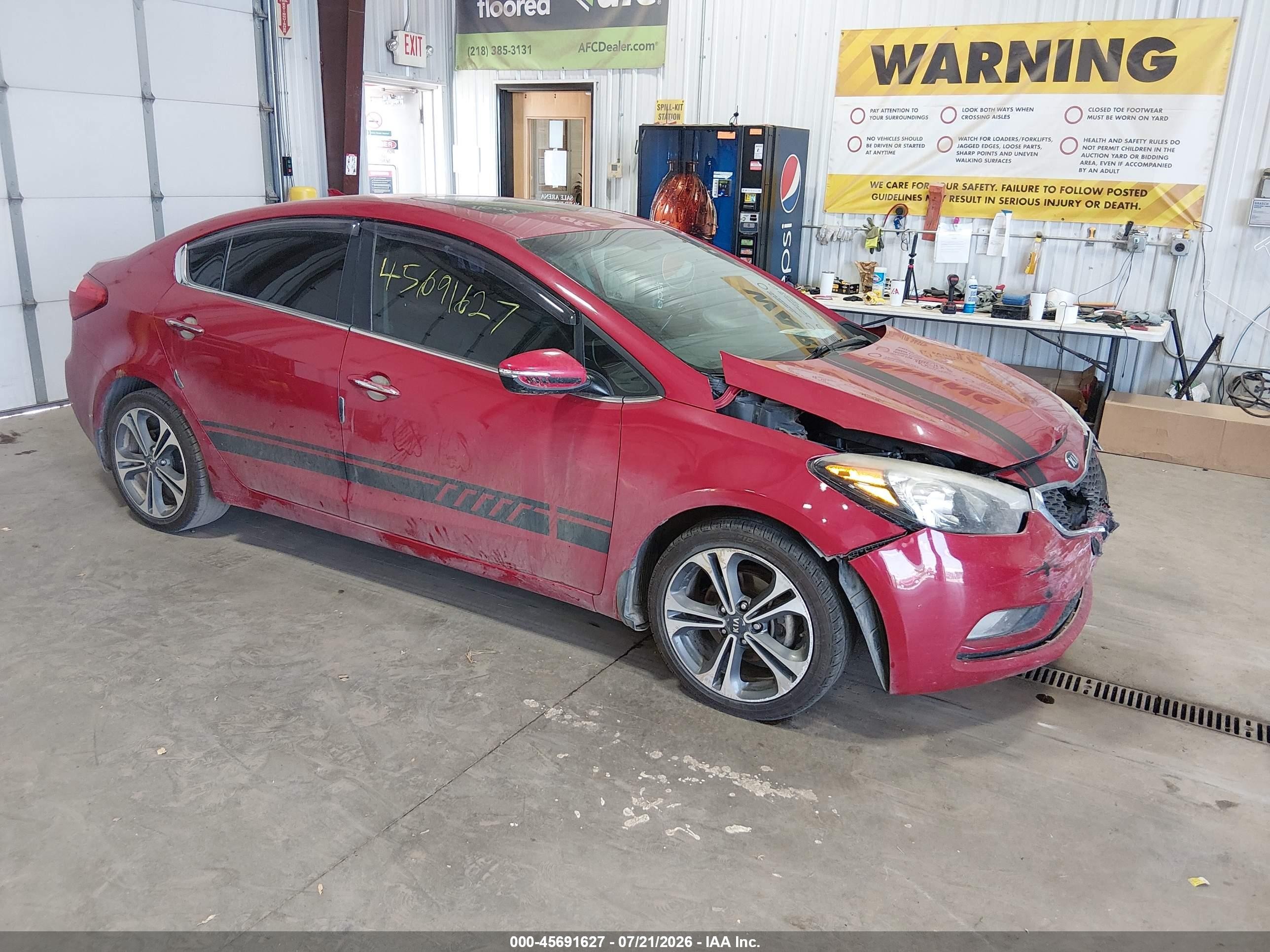 2014 Kia Forte Ex Burgundy vin: KNAFZ4A89E5086685