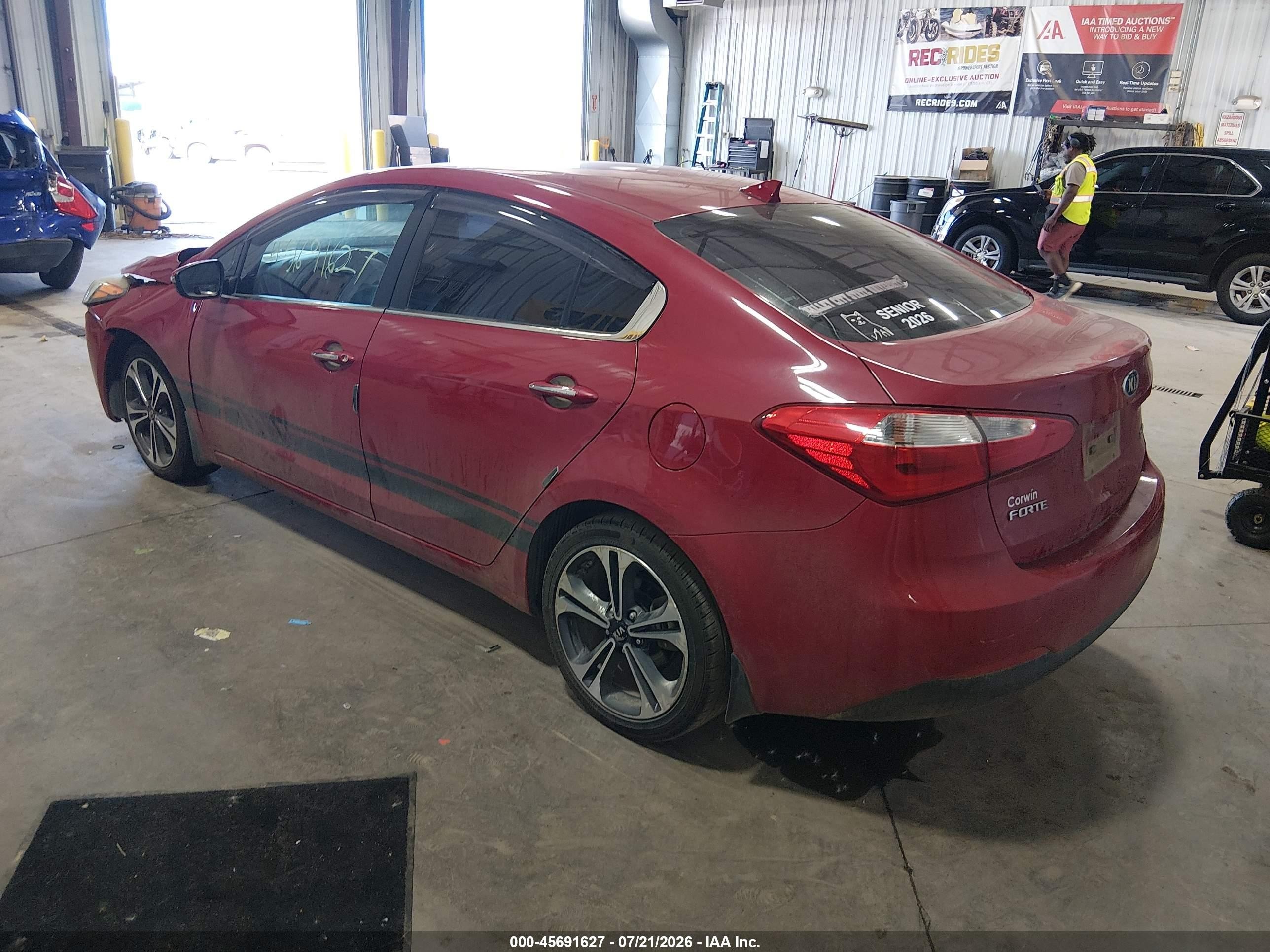 2014 Kia Forte Ex Бордовый vin: KNAFZ4A89E5086685
