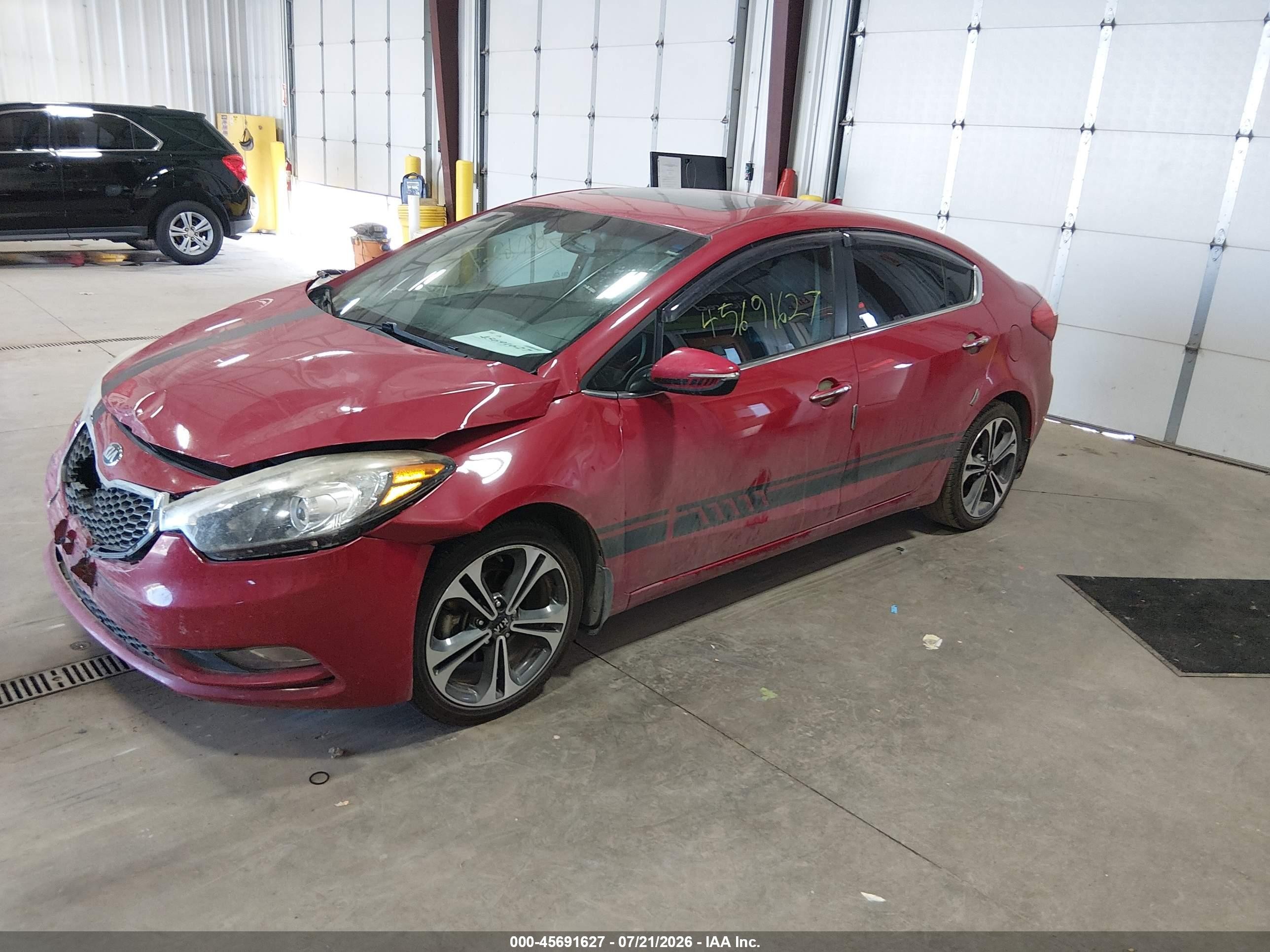 2014 Kia Forte Ex Бордовый vin: KNAFZ4A89E5086685