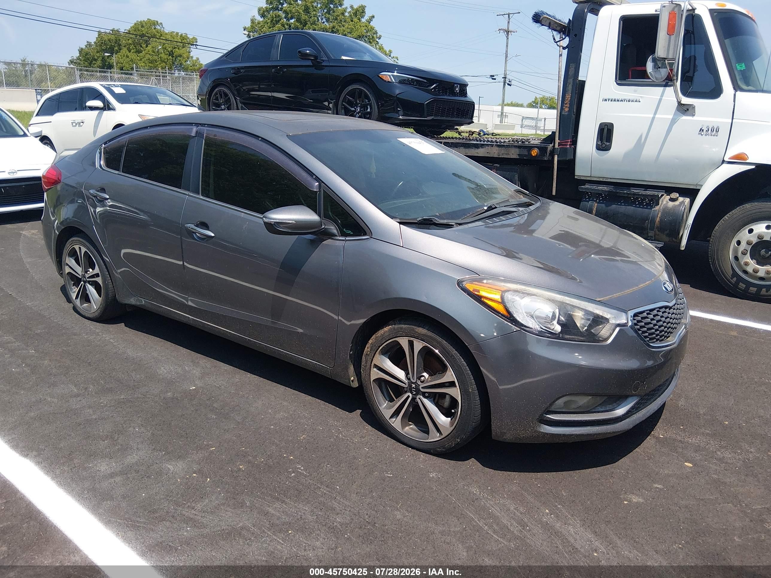 2014 Kia Forte Ex Серый vin: KNAFZ4A89E5205304