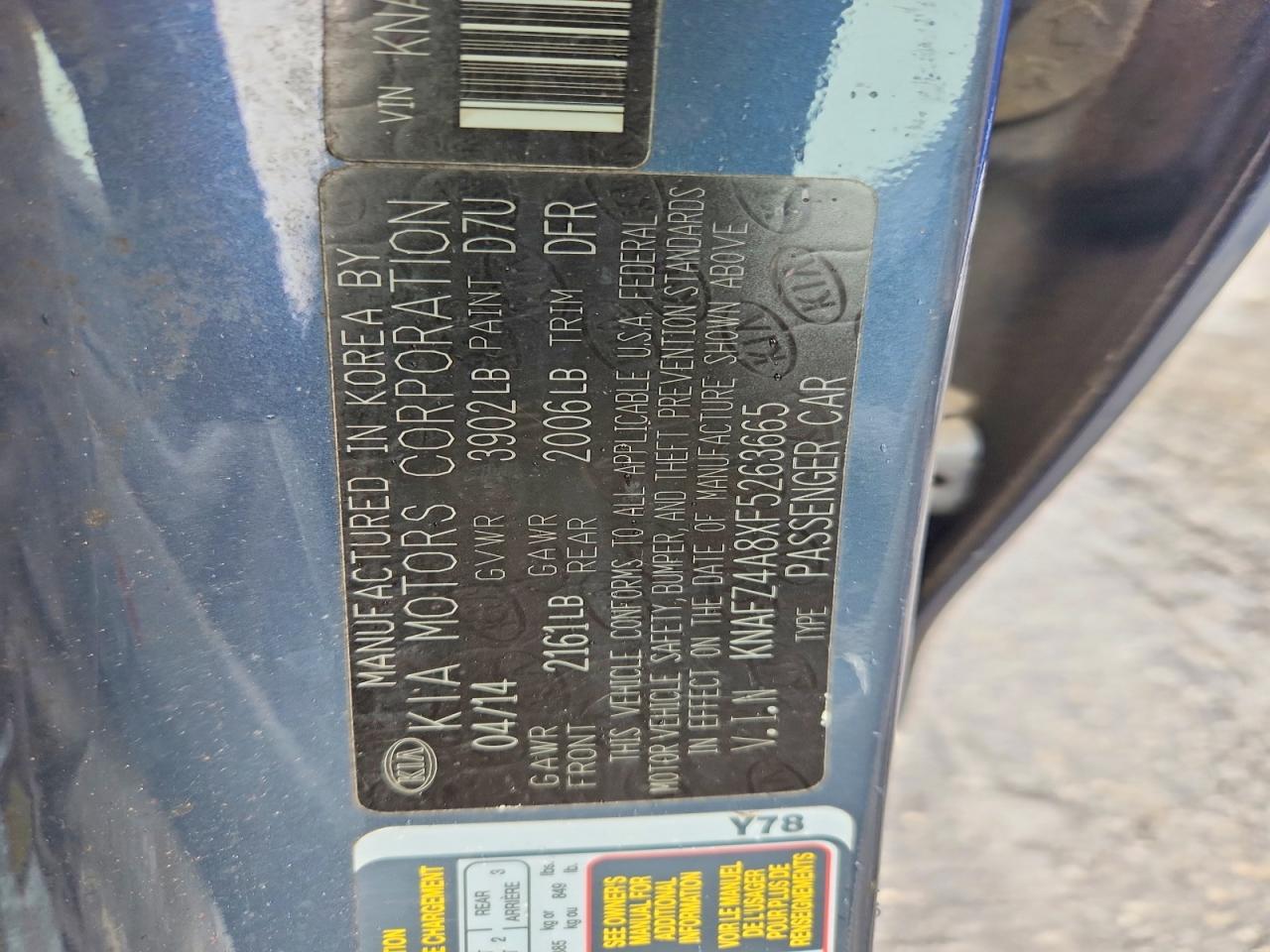 2015 Kia Forte Ex Серый vin: KNAFZ4A8XF5263665