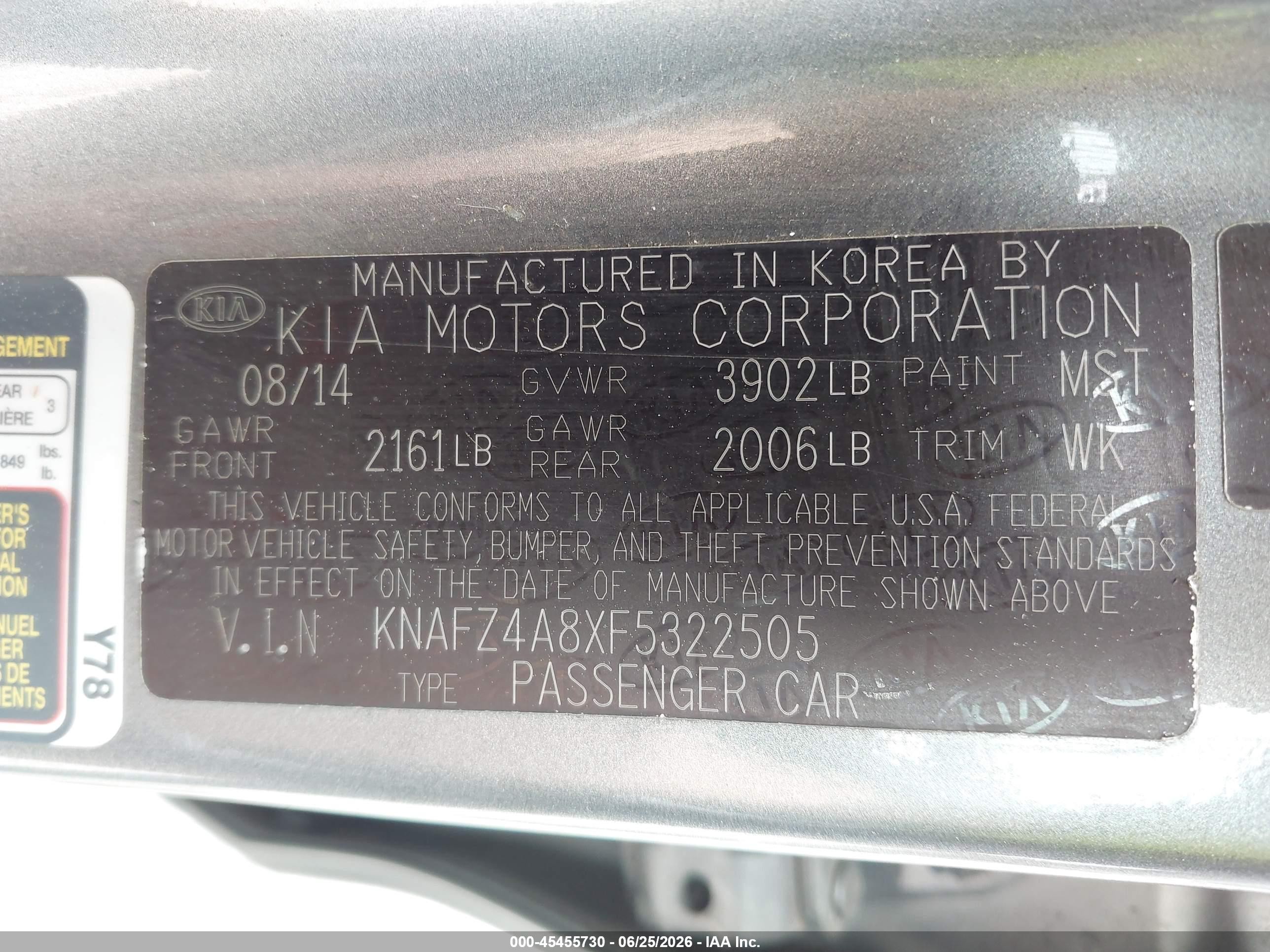 2015 Kia Forte Ex Silver vin: KNAFZ4A8XF5322505