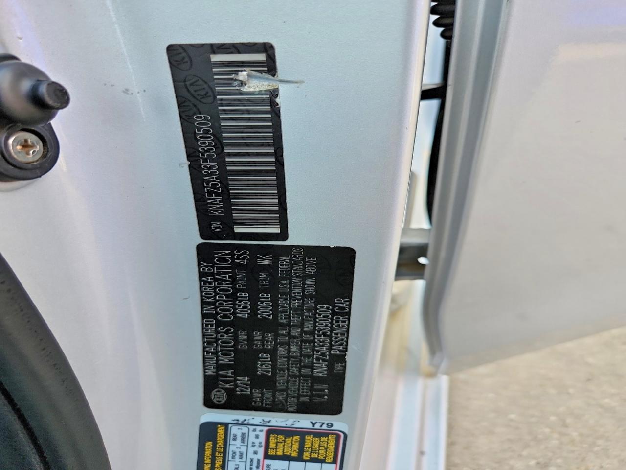 2015 Kia Forte Sx Silver vin: KNAFZ5A33F5390509