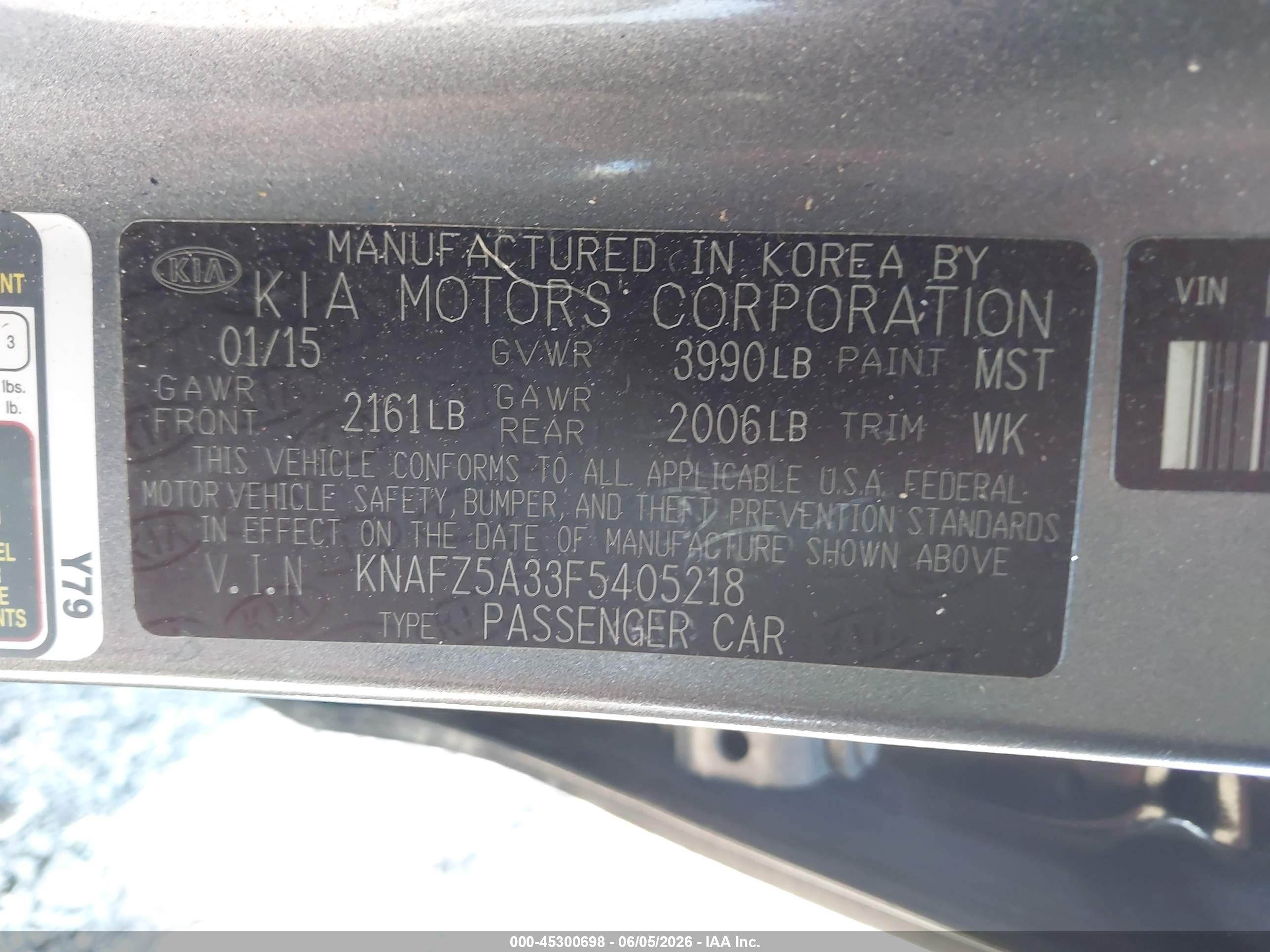 2015 Kia Forte Sx Black vin: KNAFZ5A33F5405218