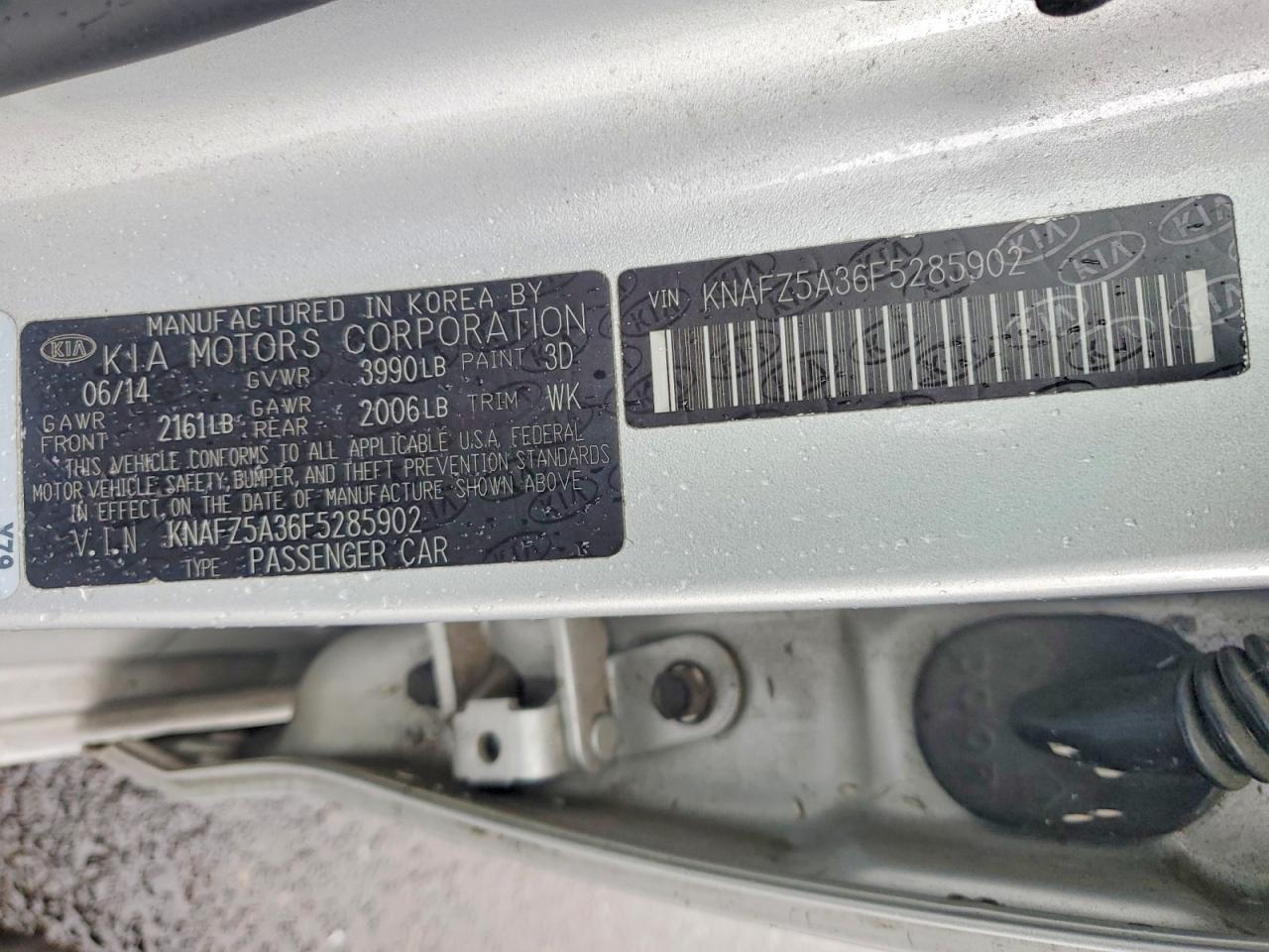 2015 Kia Forte Sx Silver vin: KNAFZ5A36F5285902