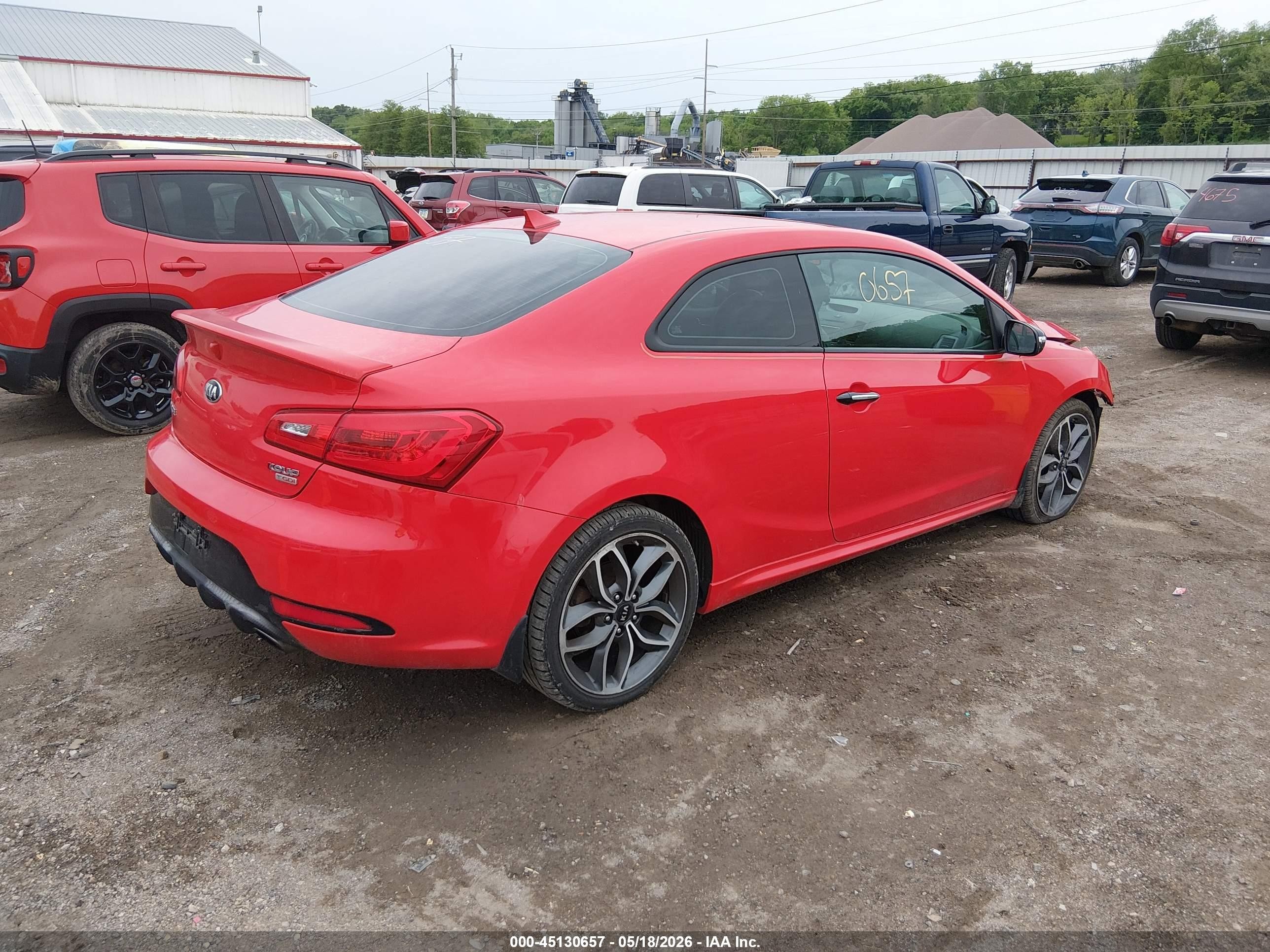 2014 Kia Forte Koup Sx Red vin: KNAFZ6A39E5220630