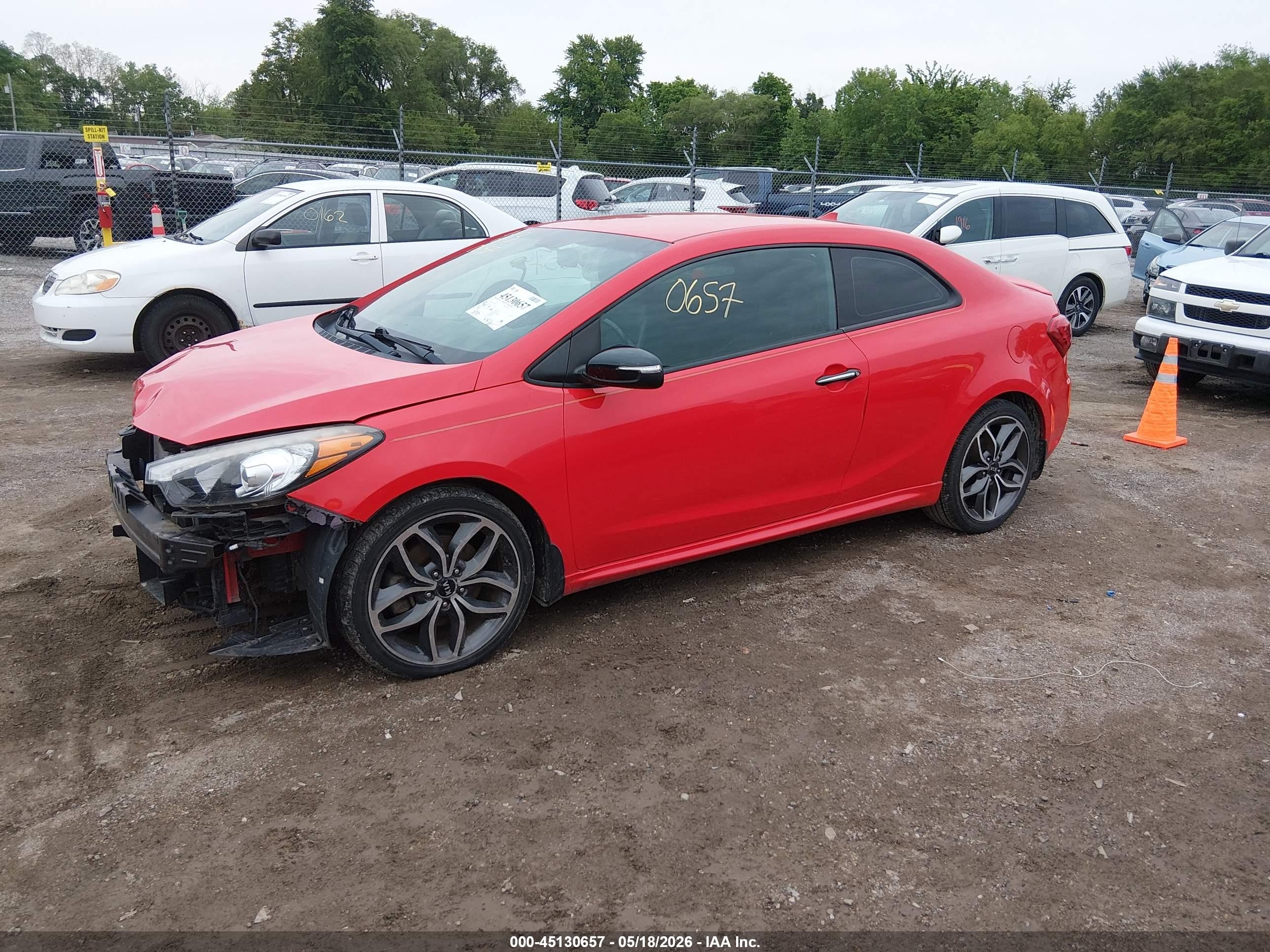 2014 Kia Forte Koup Sx Red vin: KNAFZ6A39E5220630
