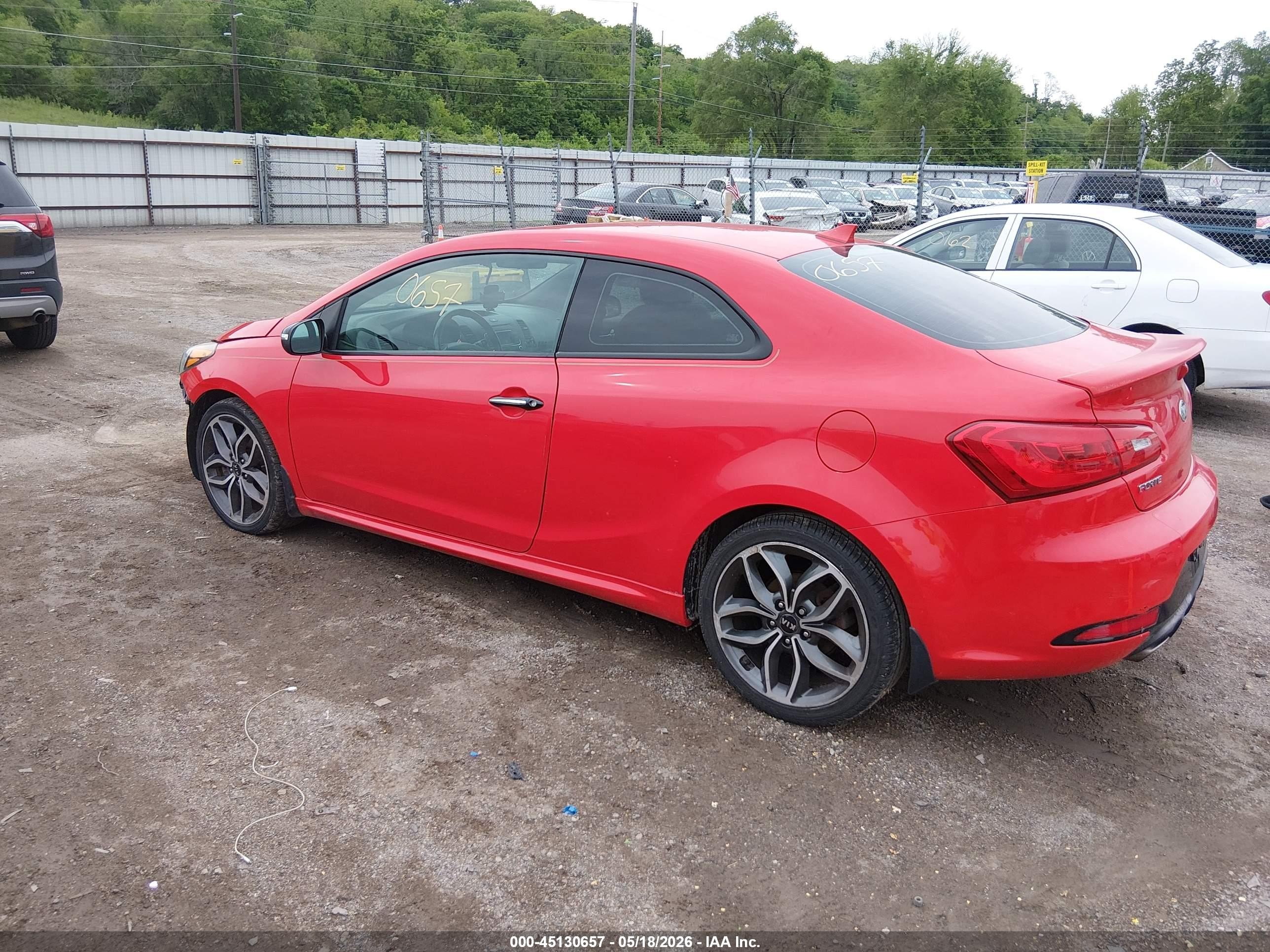2014 Kia Forte Koup Sx Red vin: KNAFZ6A39E5220630