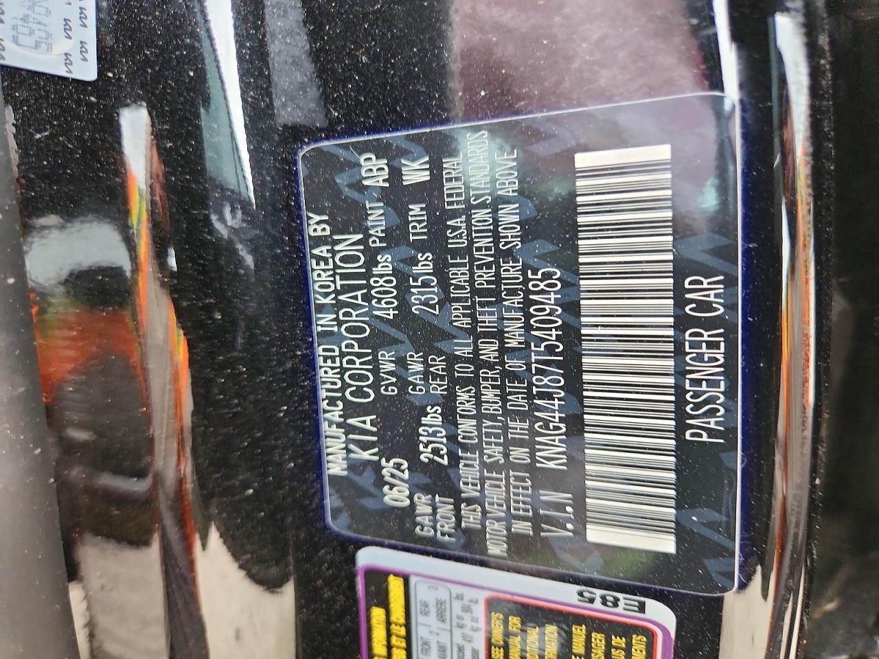 2026 Kia K5 Gt Black vin: KNAG44J87T5409485