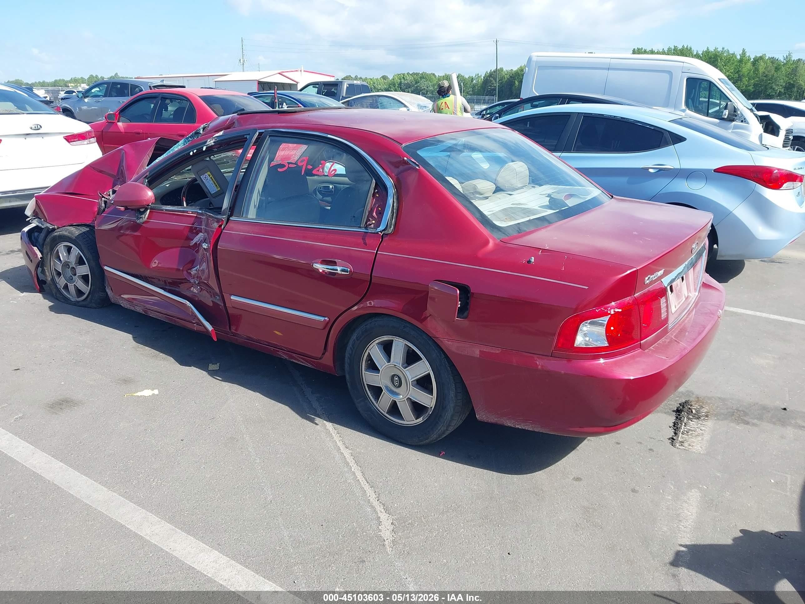 2003 Kia Optima Lx/se Maroon vin: KNAGD126135245209