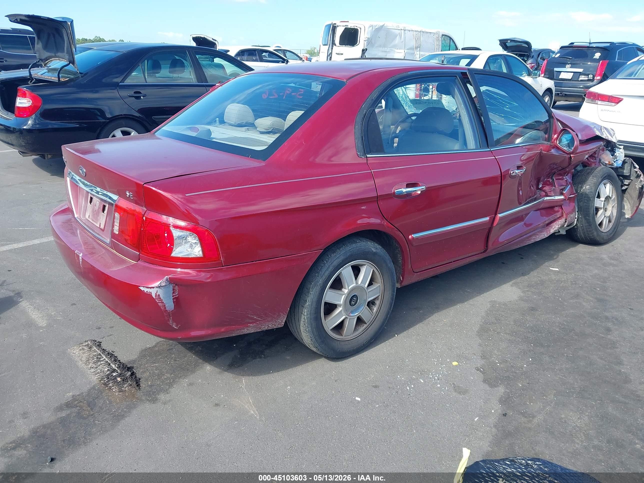 2003 Kia Optima Lx/se Maroon vin: KNAGD126135245209