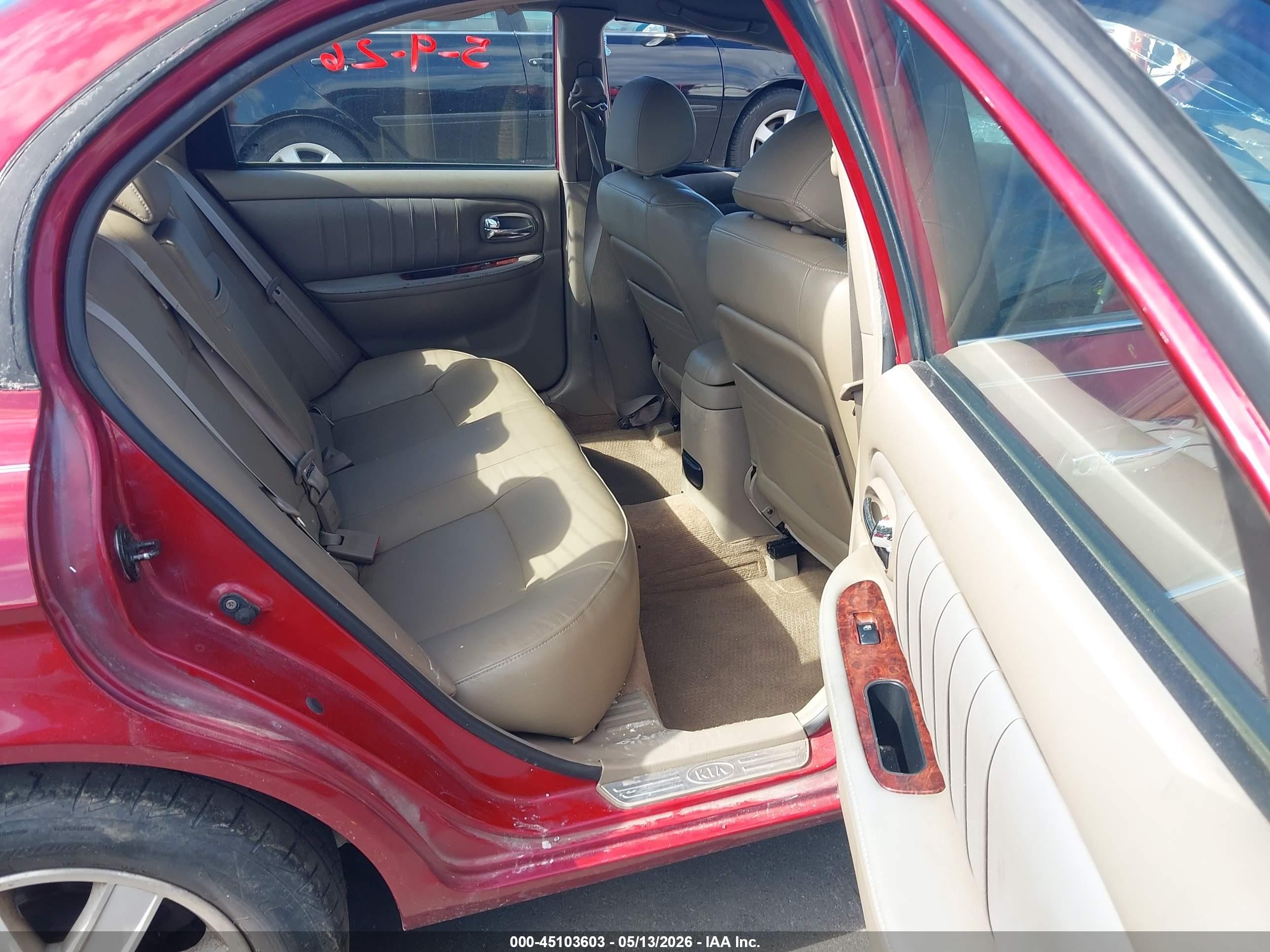 2003 Kia Optima Lx/se Maroon vin: KNAGD126135245209