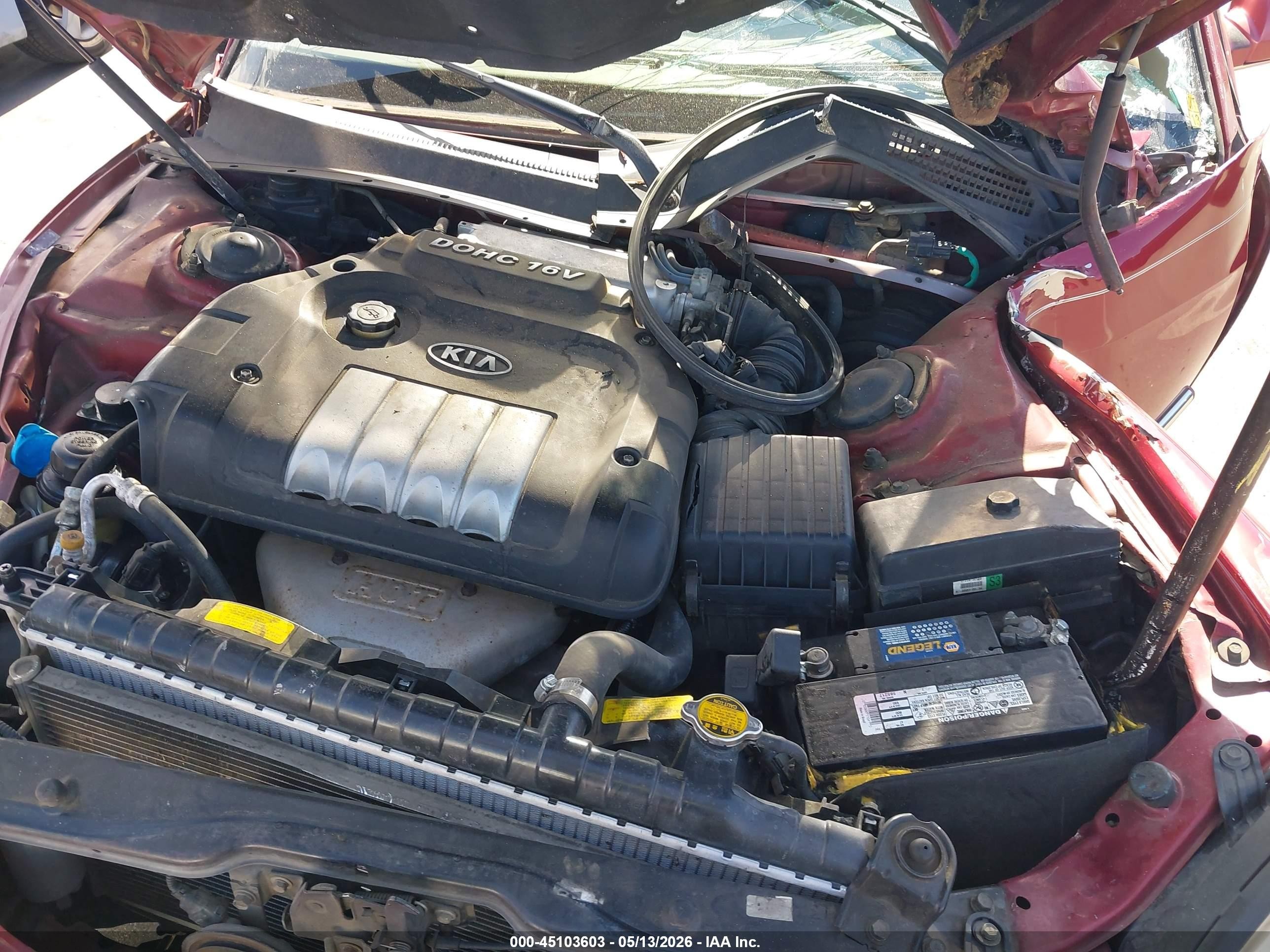 2003 Kia Optima Lx/se Maroon vin: KNAGD126135245209