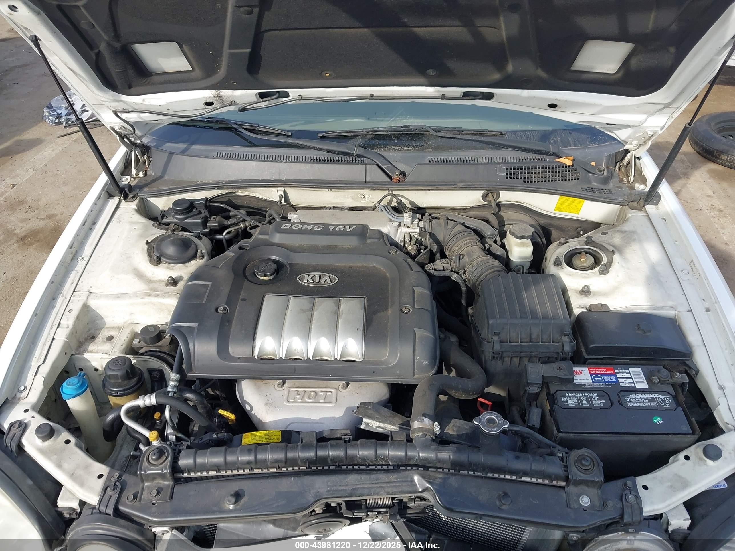 2005 Kia Optima Ex/lx White vin: KNAGD126255398992