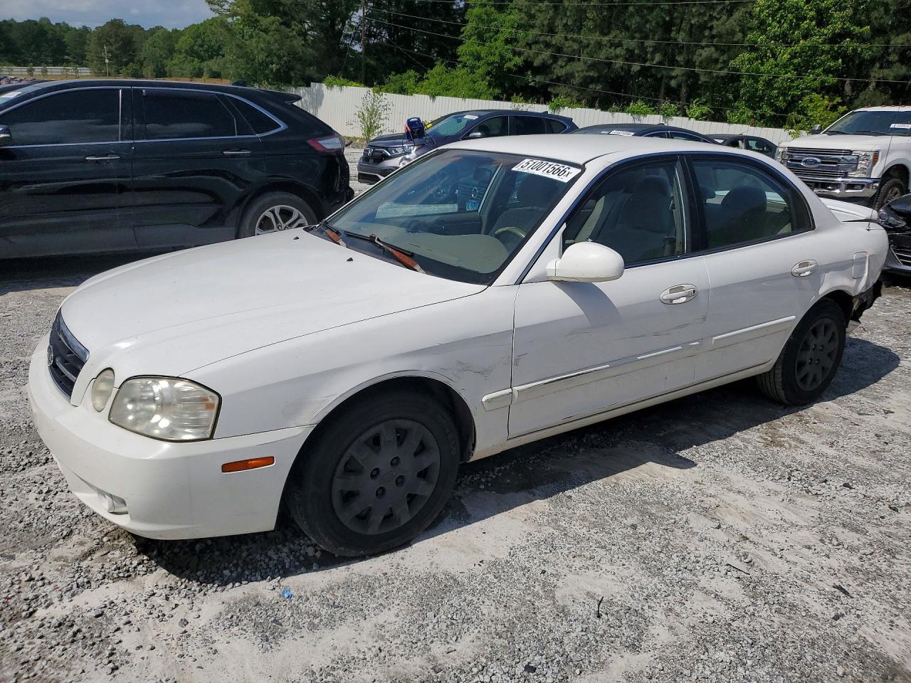 2005 Kia Optima Lx White vin: KNAGD126455400595