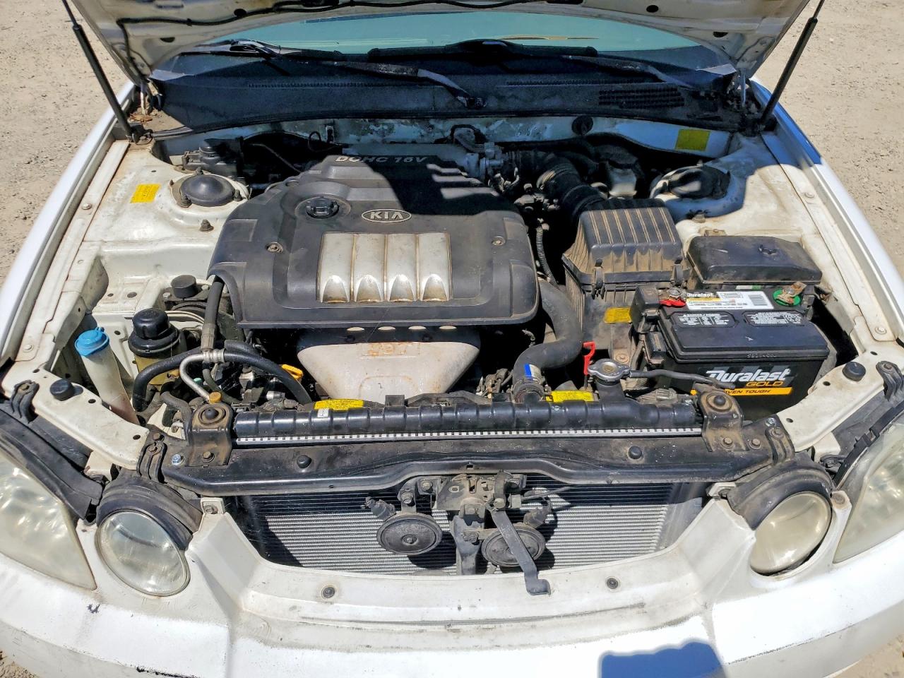 2005 Kia Optima Lx White vin: KNAGD126455408485