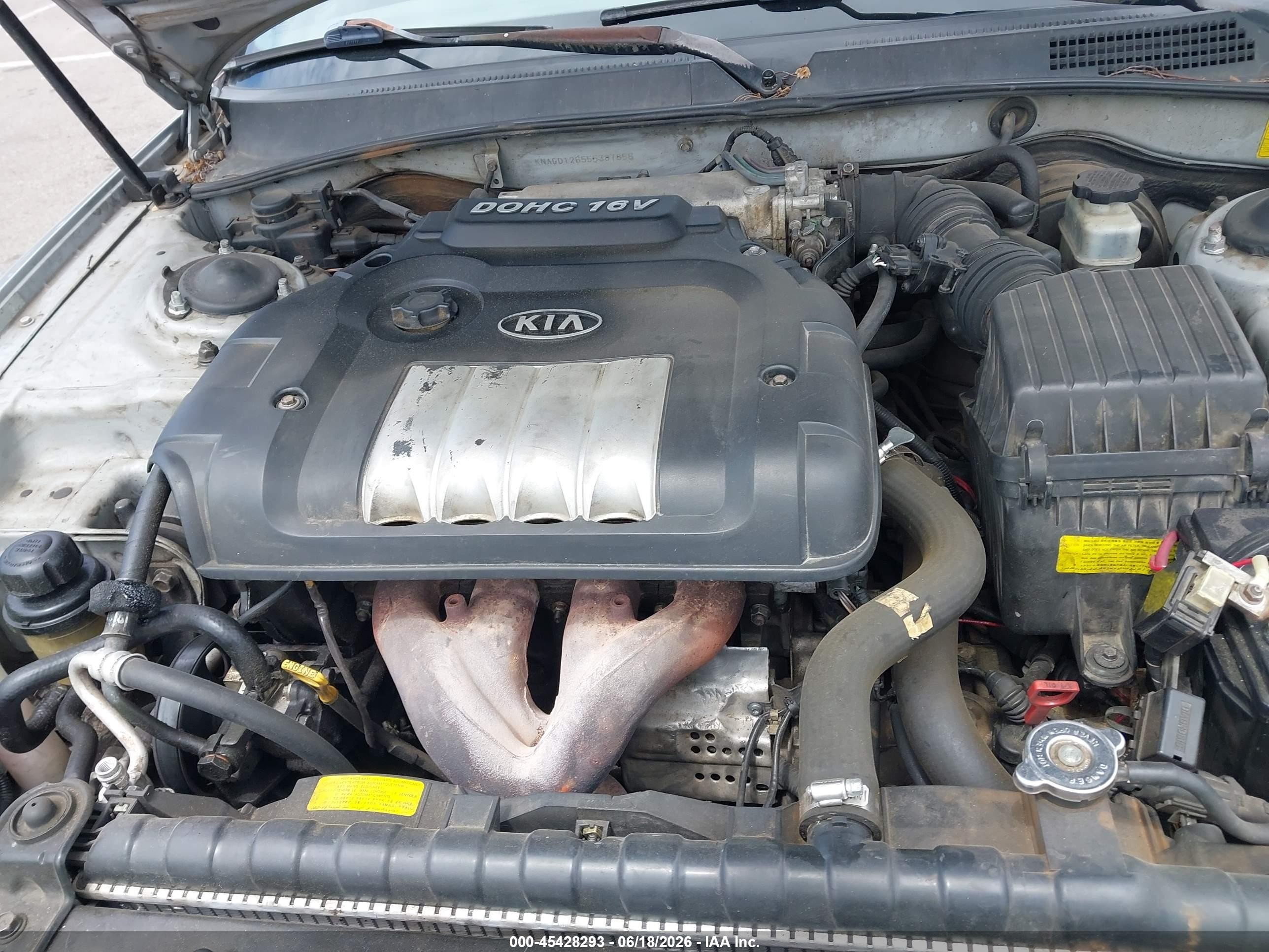 2005 Kia Optima Ex/lx Silver vin: KNAGD126555387856