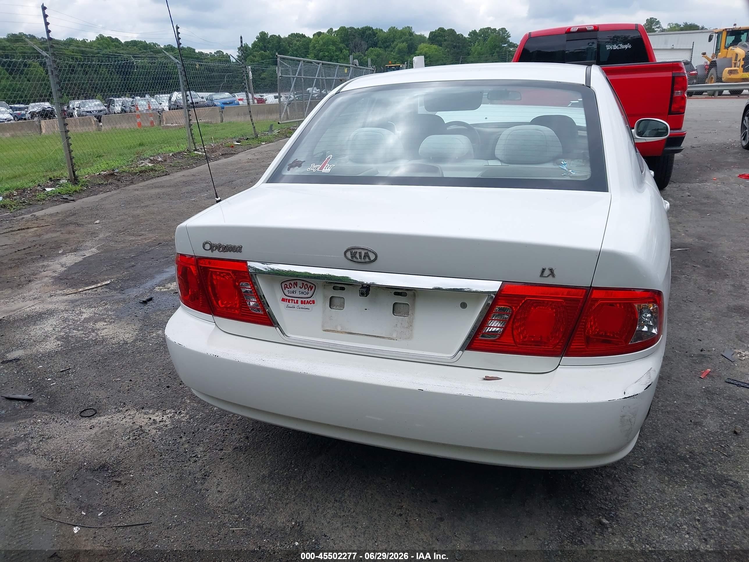 2005 Kia Optima Ex/lx White vin: KNAGD126655396551