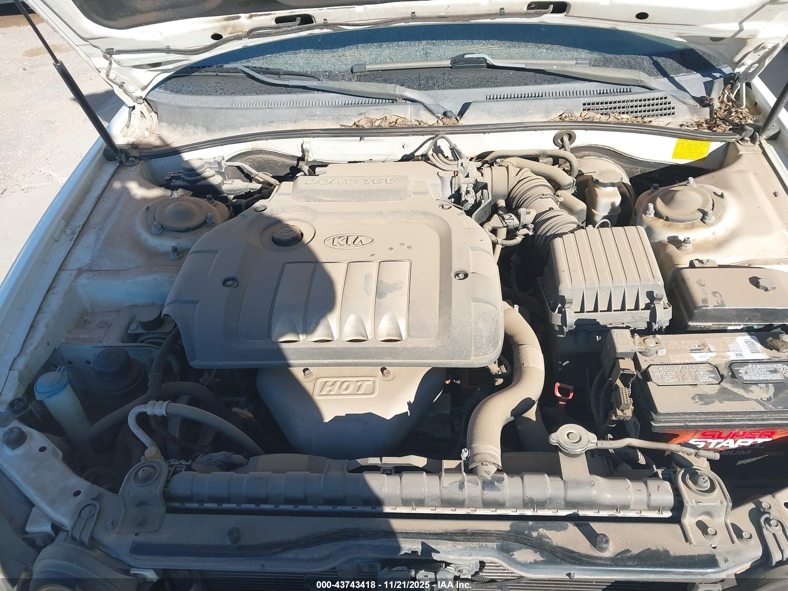 2004 Kia Optima Ex/lx White vin: KNAGD126945309398