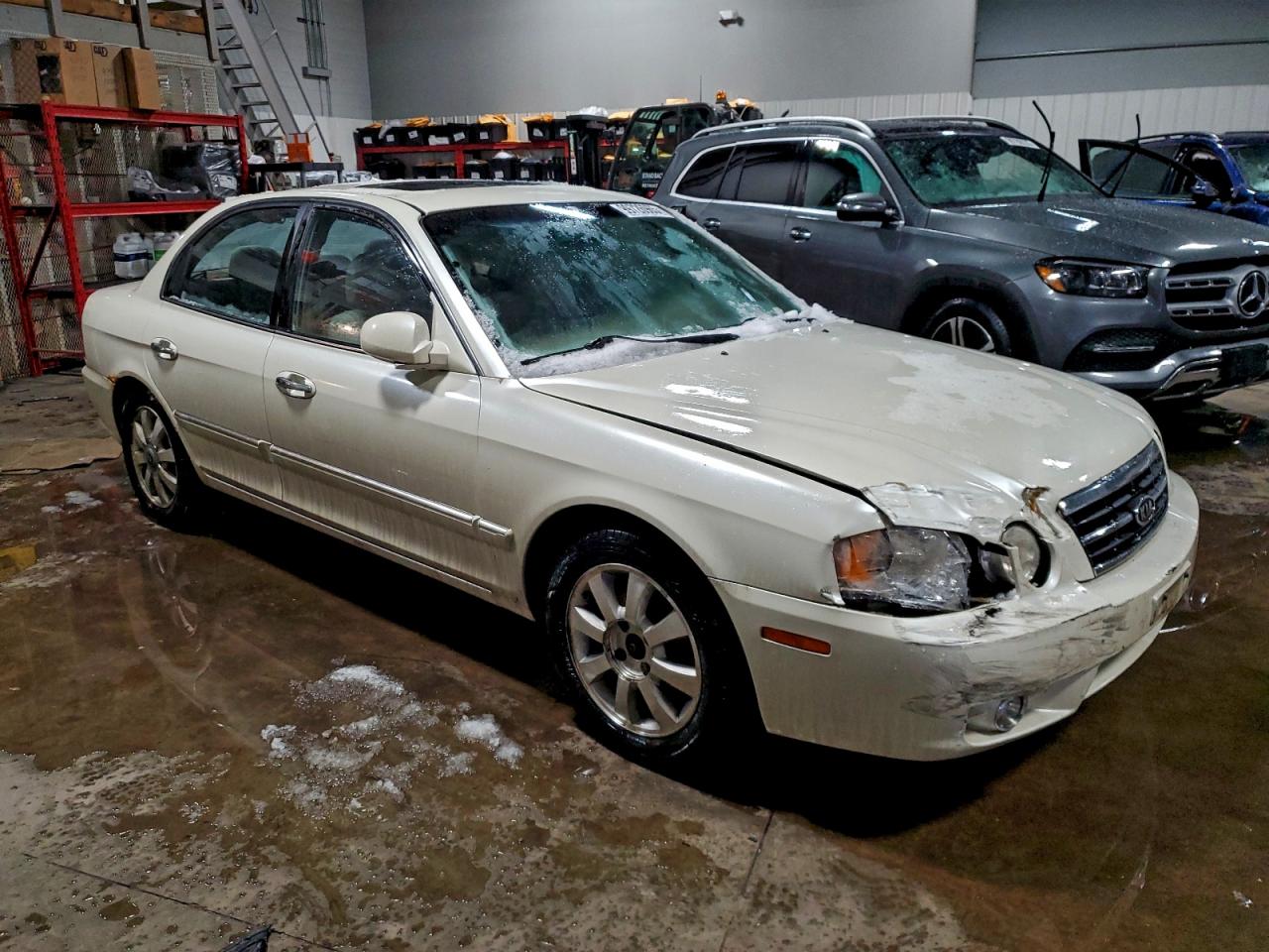 2004 Kia Optima Lx White vin: KNAGD128245312998