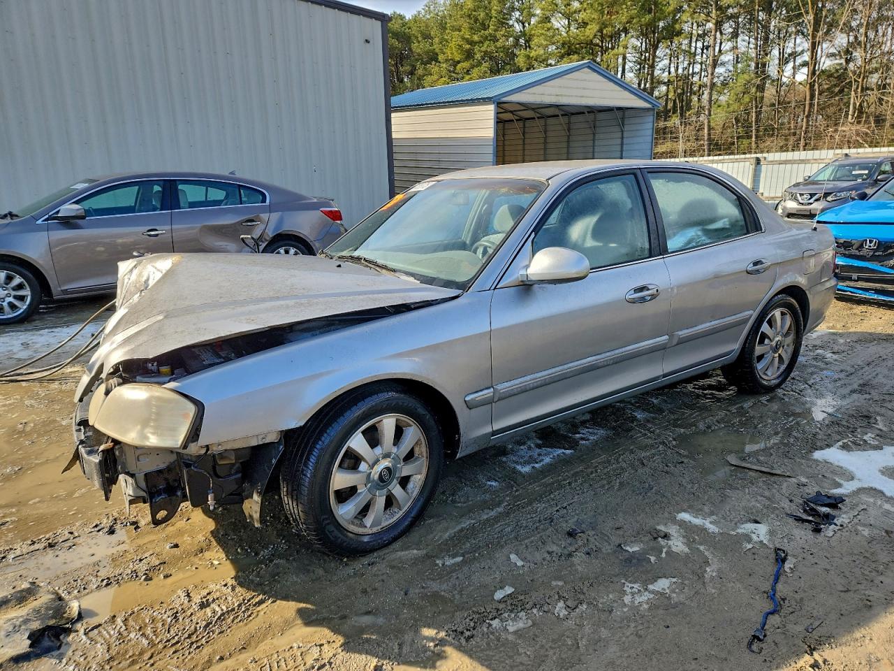 2005 Kia Optima Lx V6 Silver vin: KNAGD128355414537