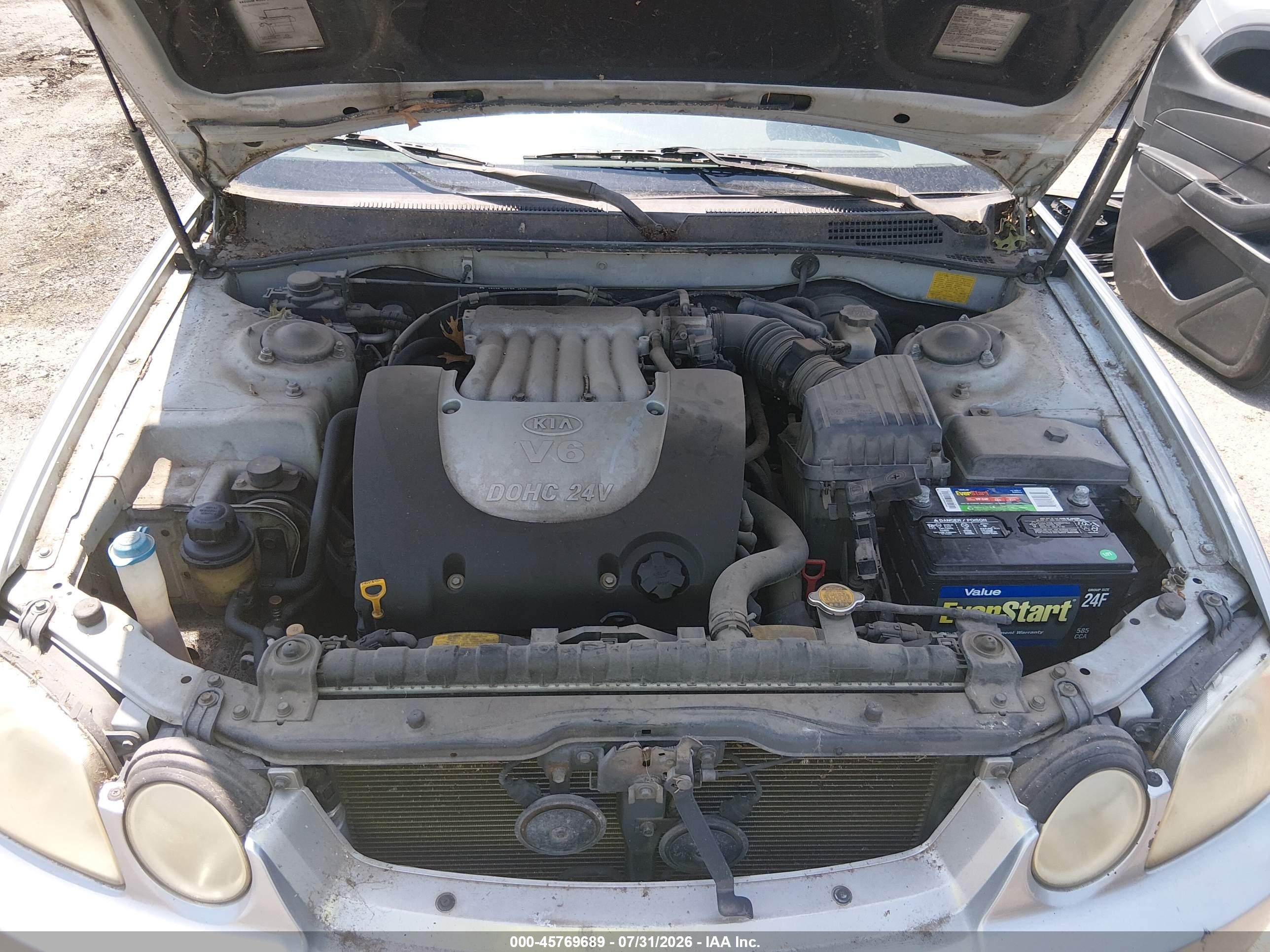 2004 Kia Optima Ex V6/lx V6 Silver vin: KNAGD128445332153
