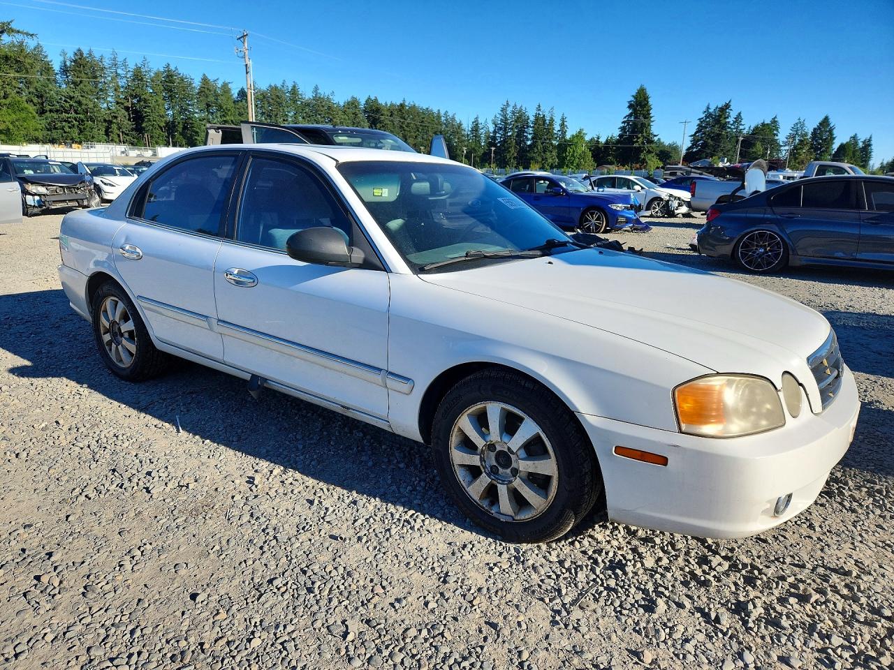 2004 Kia Optima Lx V6 White vin: KNAGD128745368077