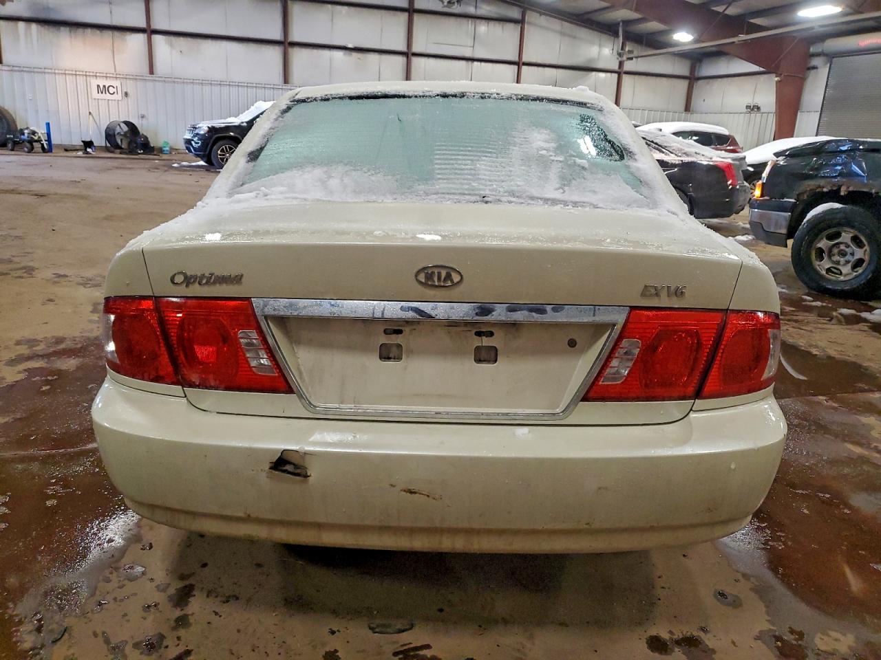 2006 Kia Optima Lx White vin: KNAGD128765442407