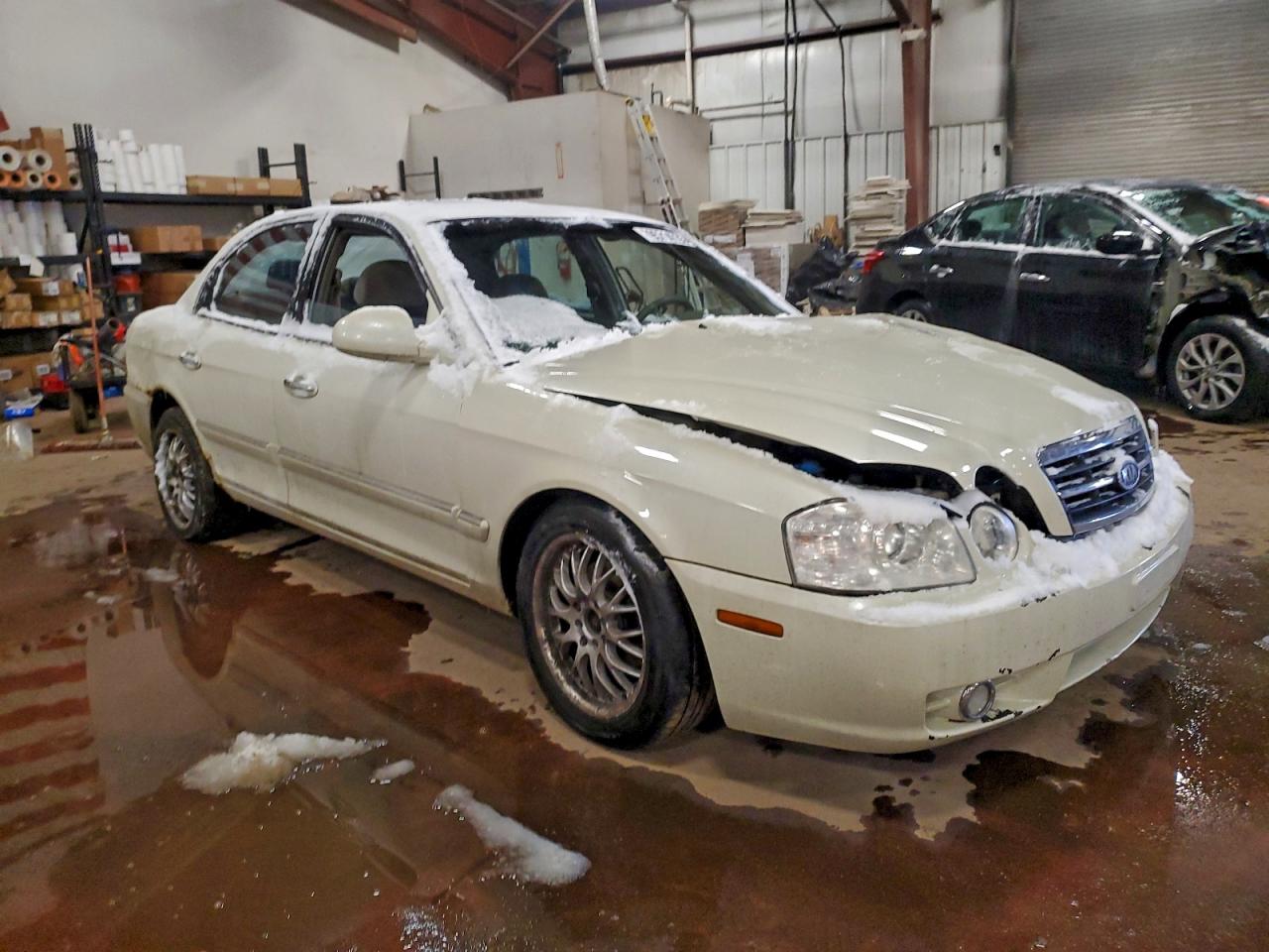 2006 Kia Optima Lx White vin: KNAGD128765442407