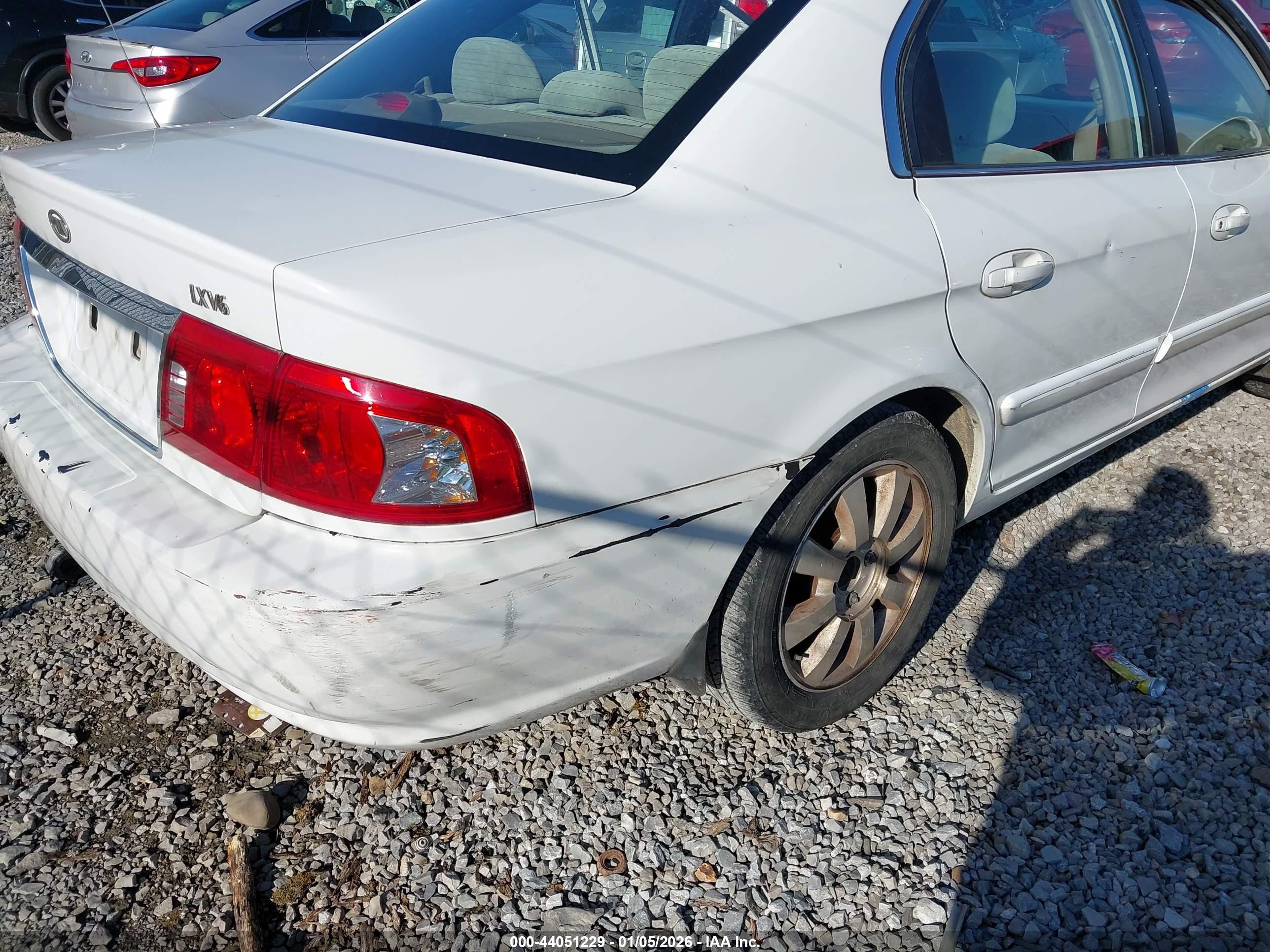 2006 Kia Optima Ex V6/lx V6 White vin: KNAGD128765451091