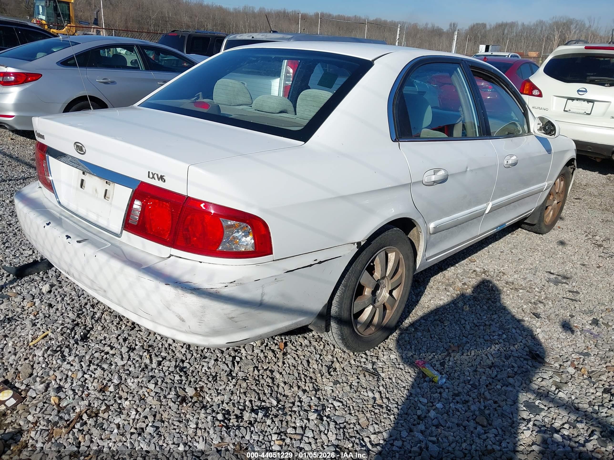 2006 Kia Optima Ex V6/lx V6 White vin: KNAGD128765451091