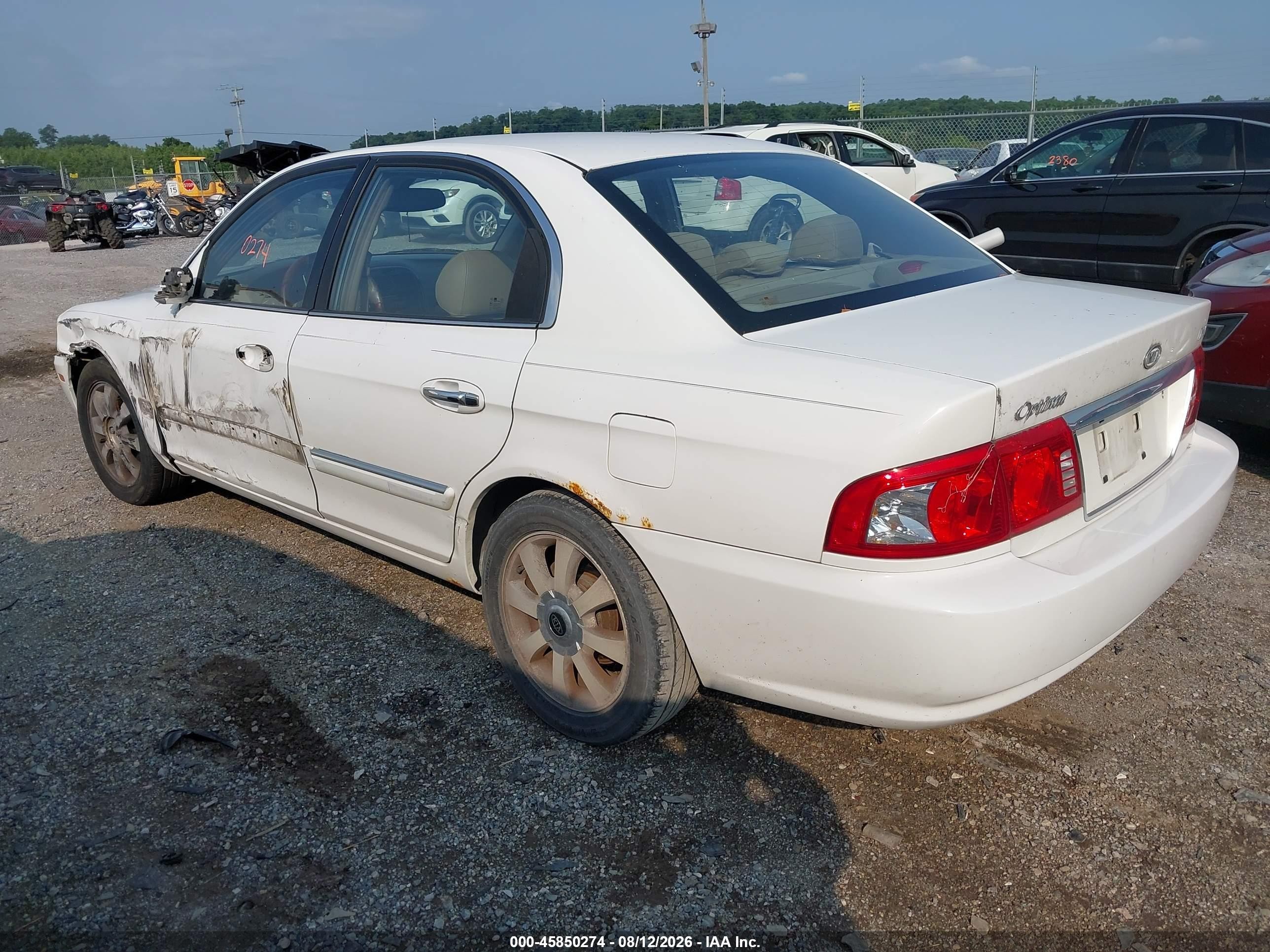 2004 Kia Optima Ex V6/lx V6 White vin: KNAGD128845263953