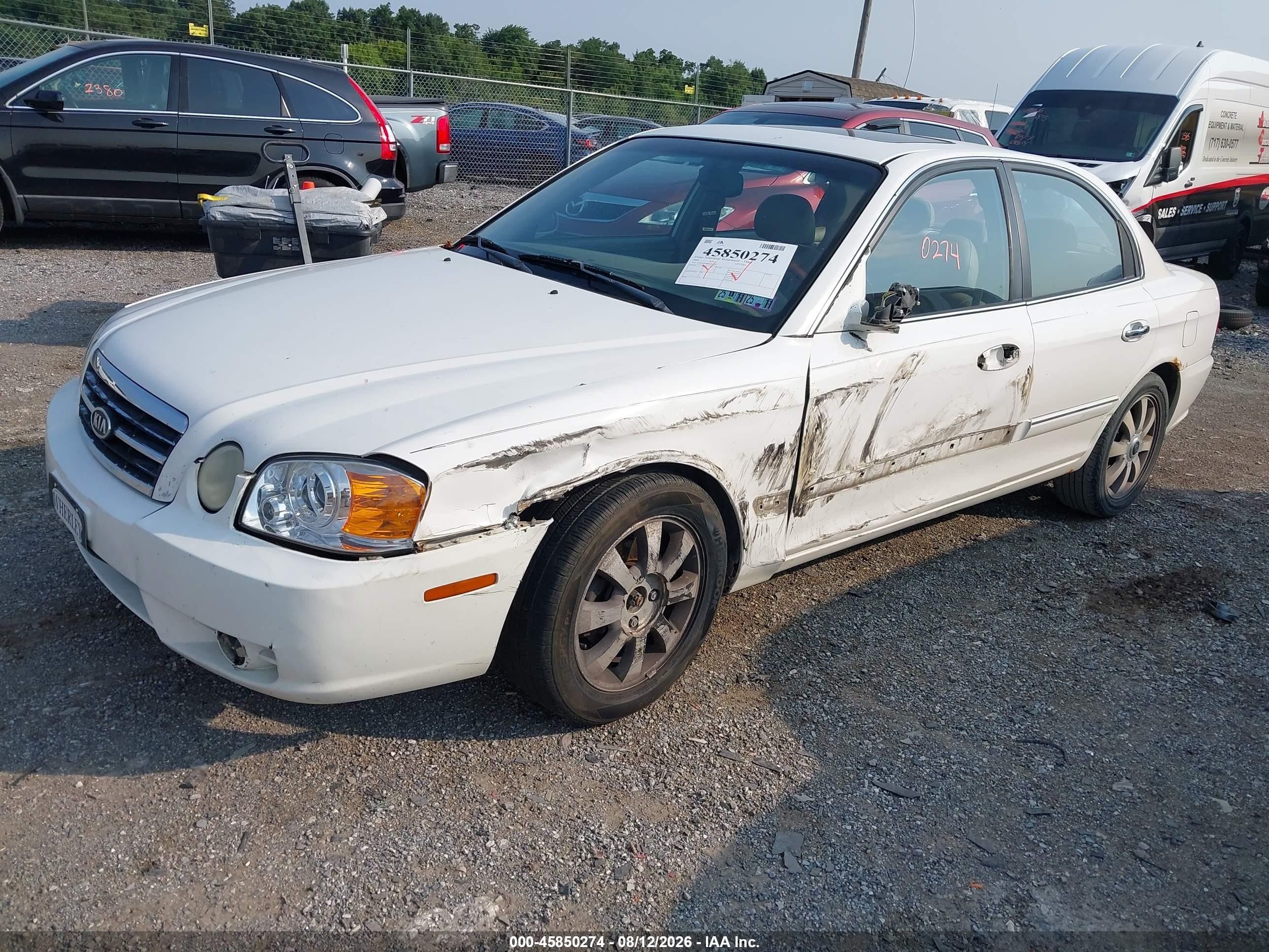 2004 Kia Optima Ex V6/lx V6 White vin: KNAGD128845263953