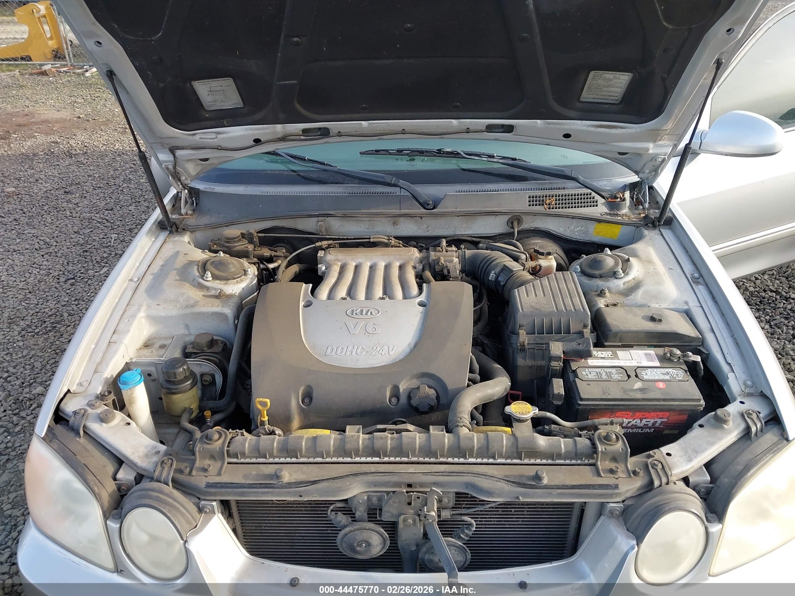 2004 Kia Optima Ex V6/lx V6 Silver vin: KNAGD128945360773