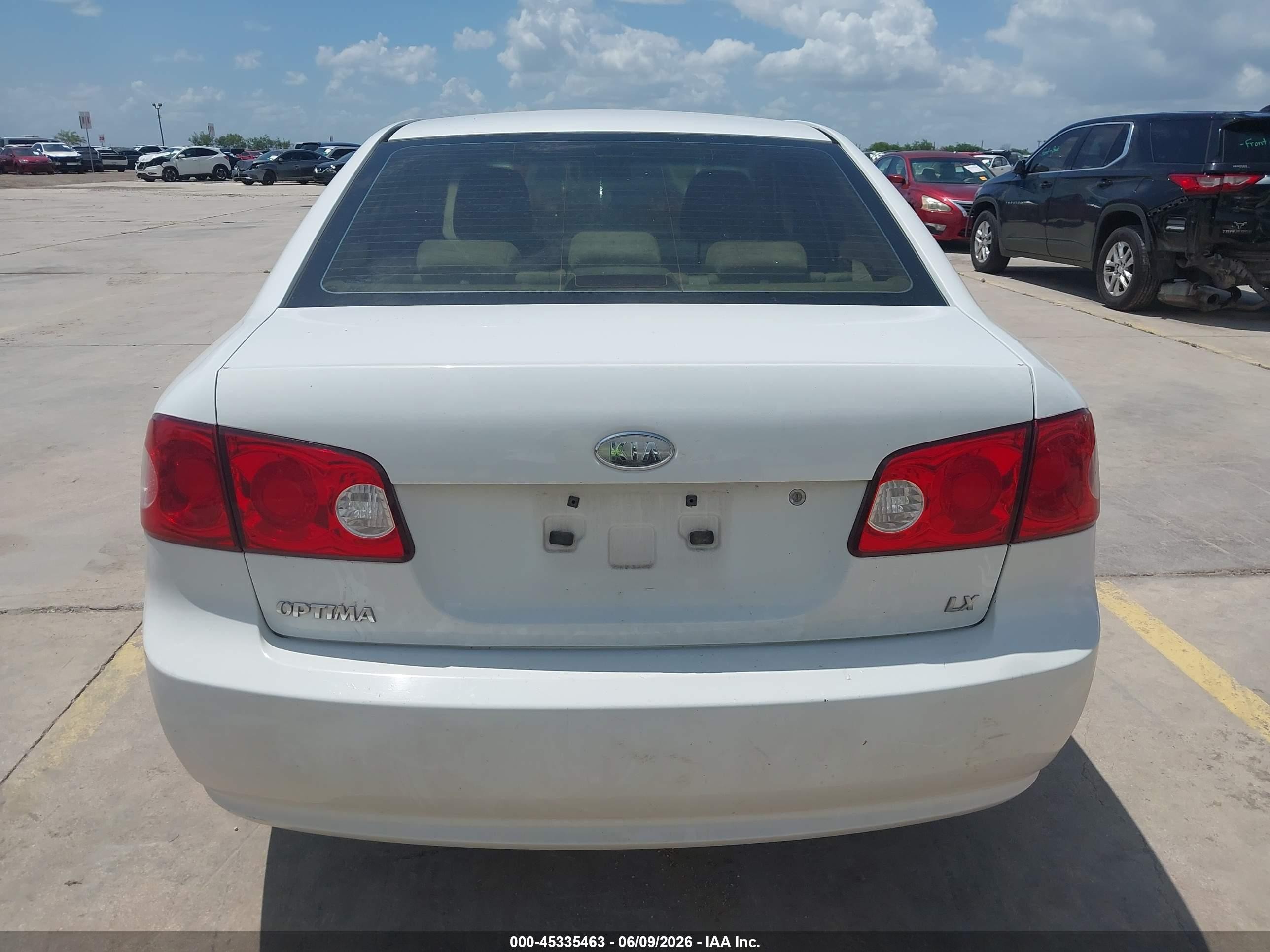 2007 Kia Optima Lx White vin: KNAGE123075114961