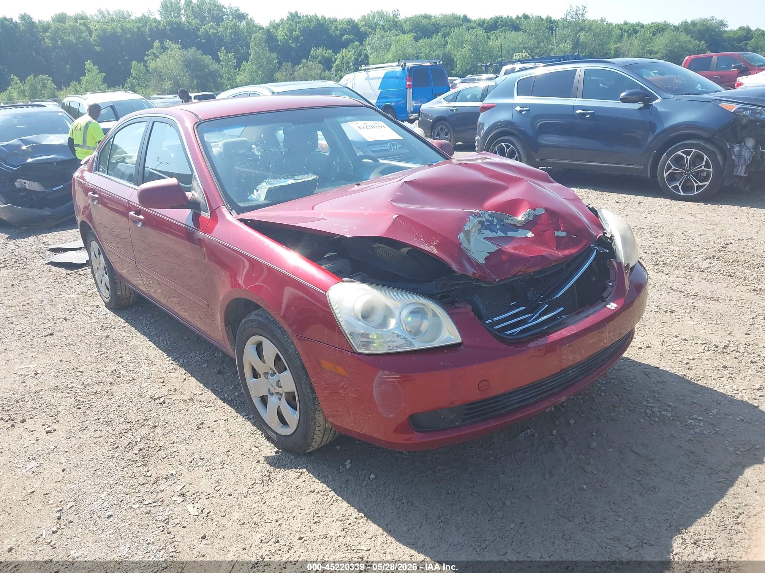 2008 Kia Optima Lx Maroon vin: KNAGE123185210728