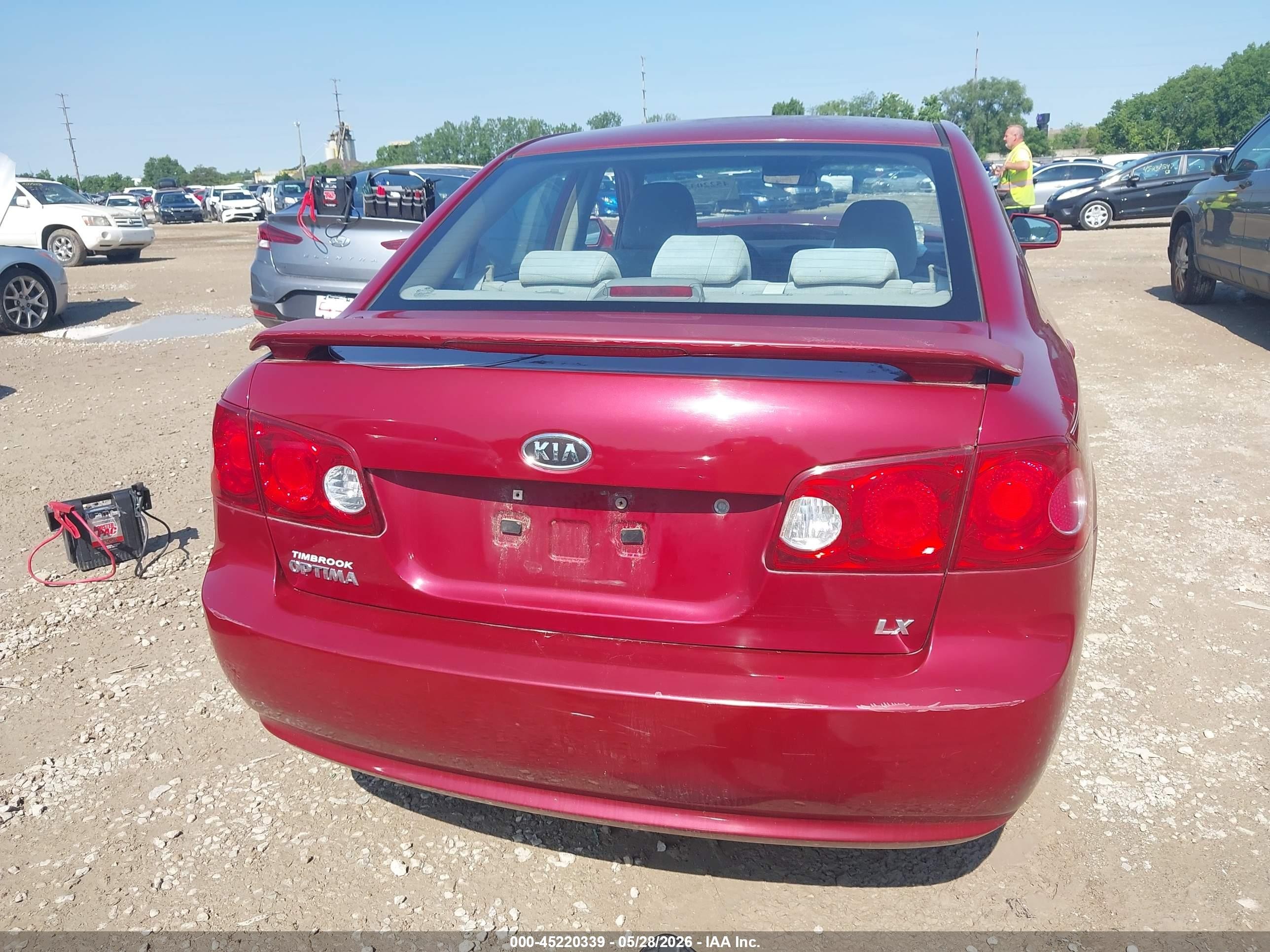 2008 Kia Optima Lx Maroon vin: KNAGE123185210728