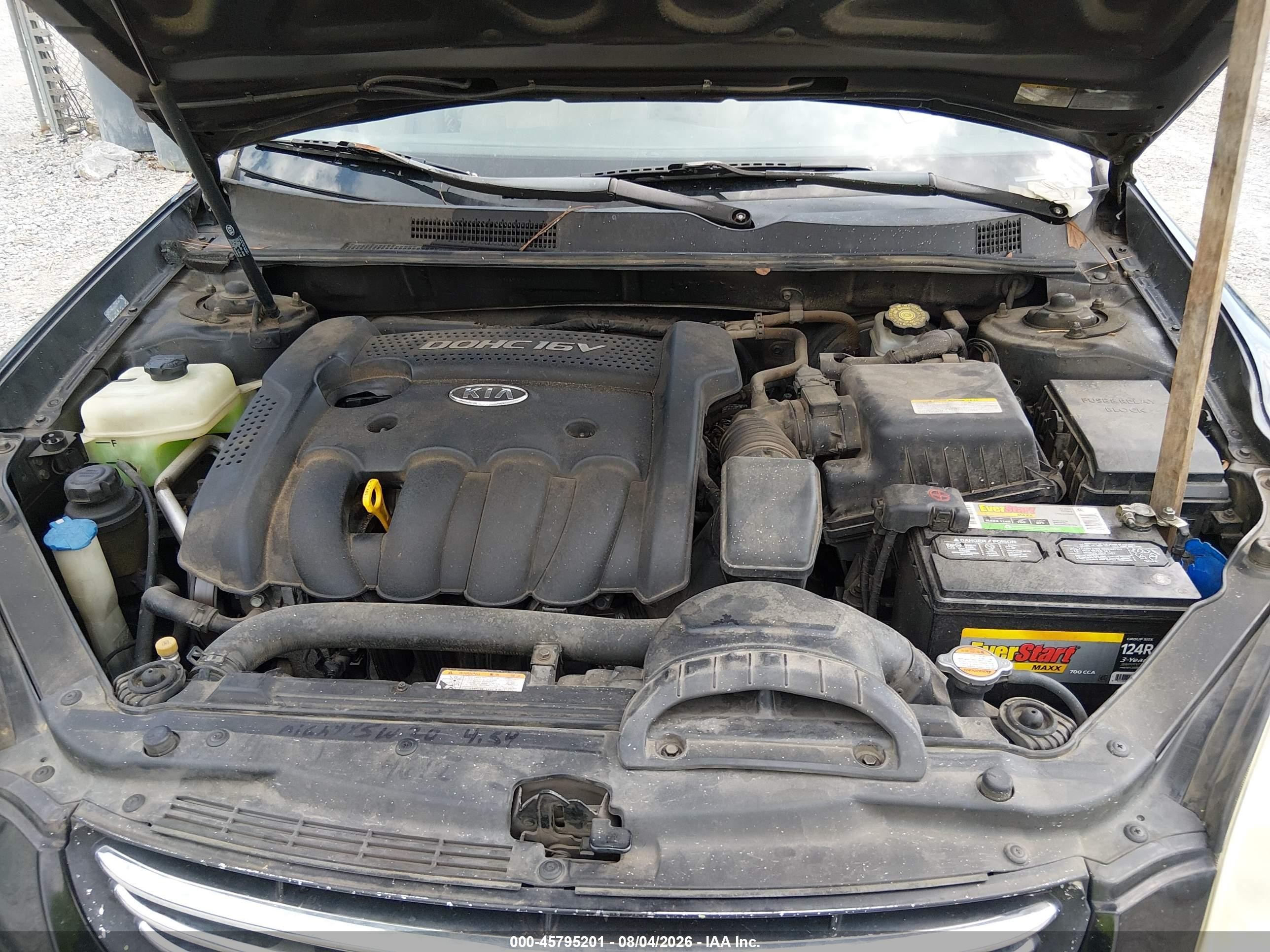 2007 Kia Optima Lx Black vin: KNAGE123275139814