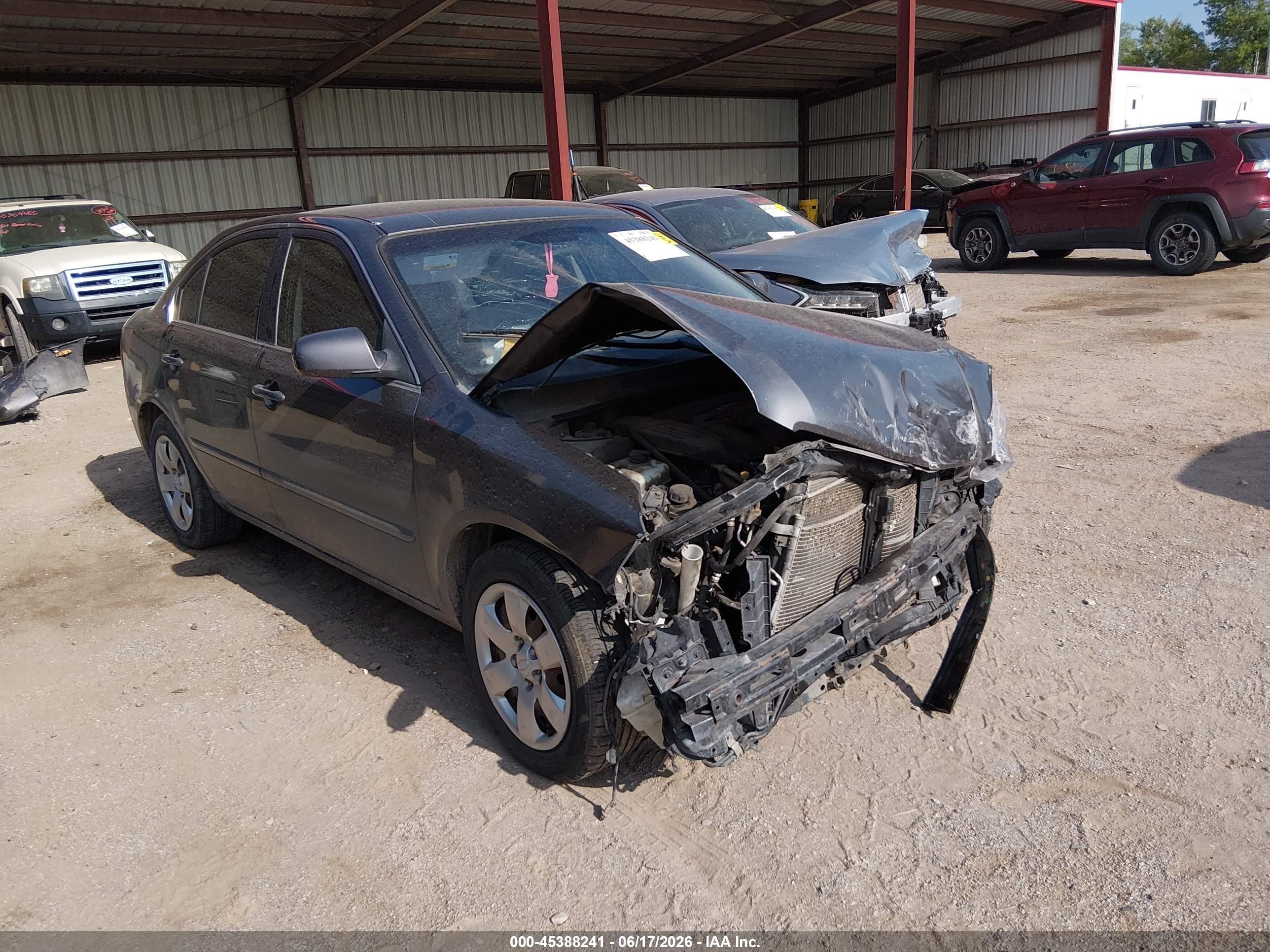 2008 Kia Optima Lx Gray vin: KNAGE123285257346