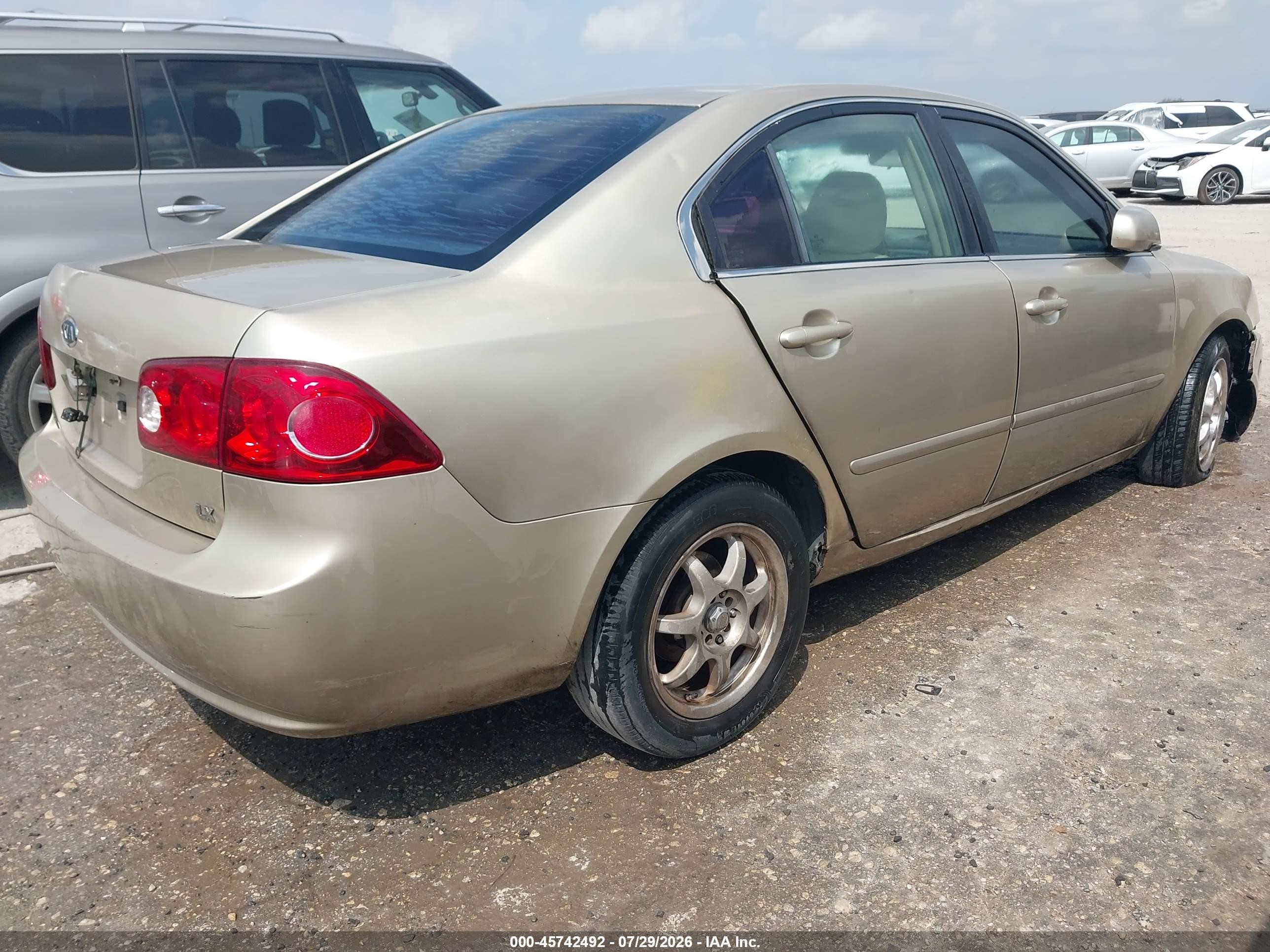2007 Kia Optima Lx Champagne vin: KNAGE123375129762