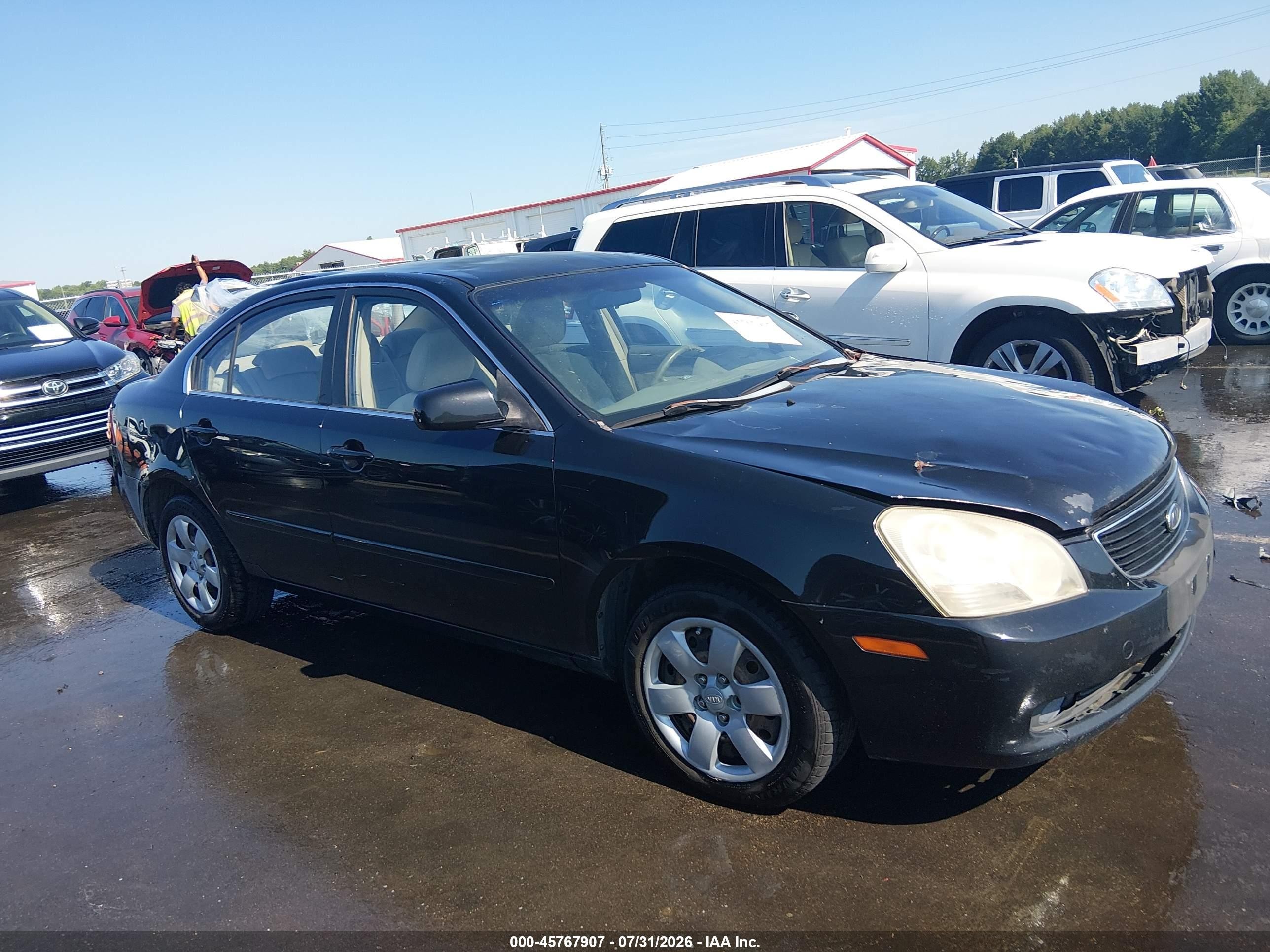 2007 Kia Optima Lx Black vin: KNAGE123475093807