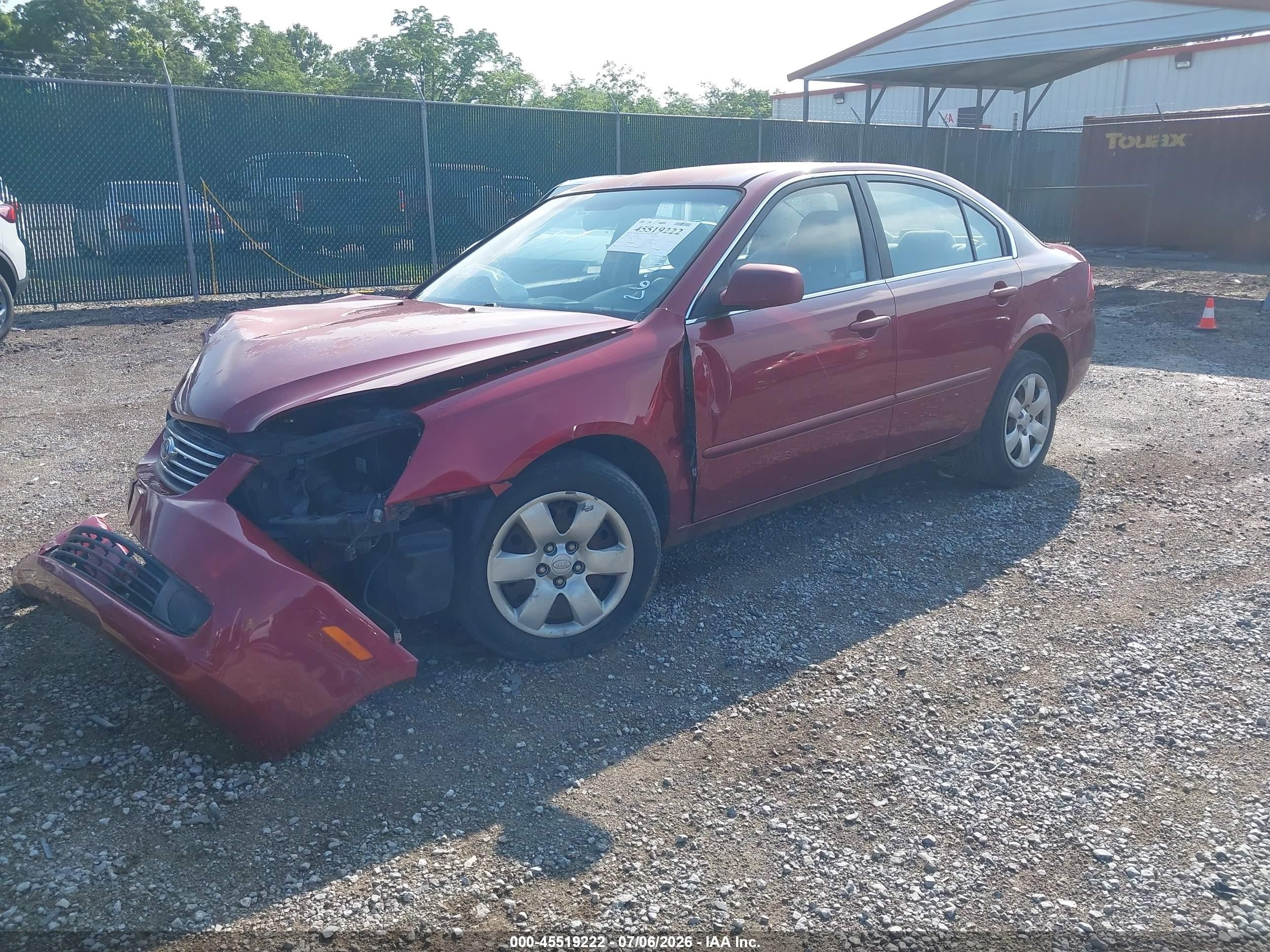 2008 Kia Optima Lx Maroon vin: KNAGE123485222615