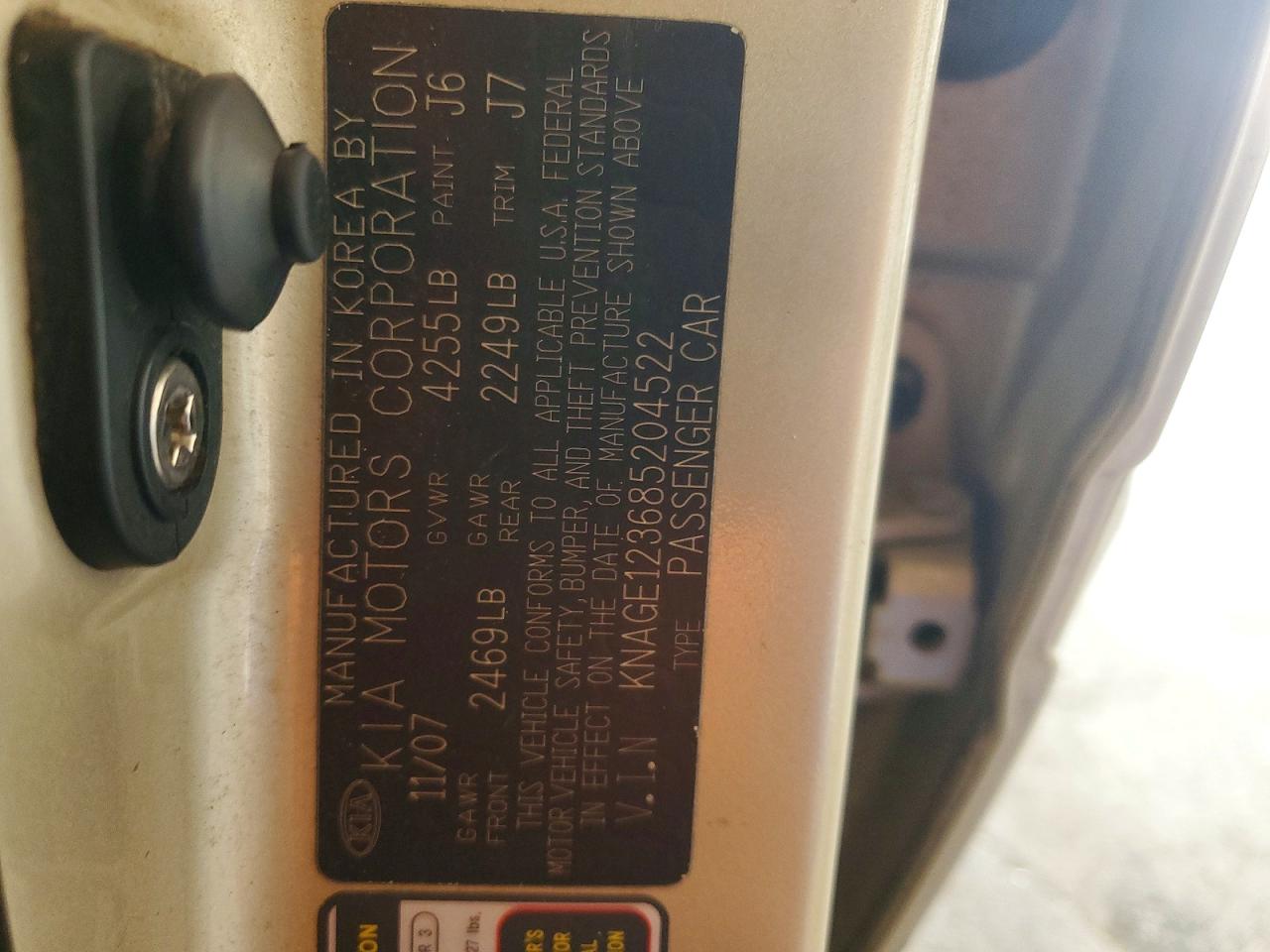 2008 Kia Optima Lx Gold vin: KNAGE123685204522
