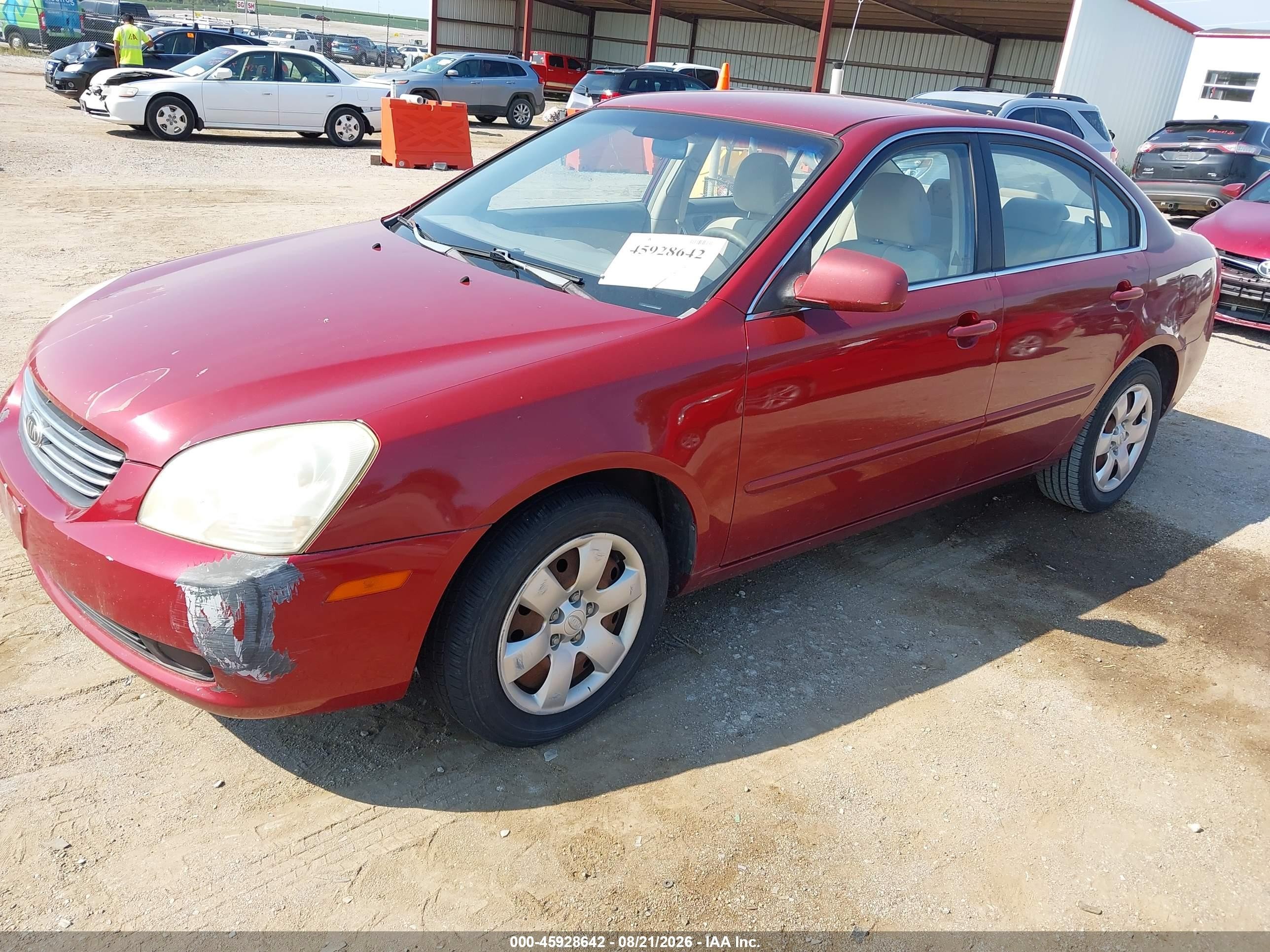 2007 Kia Optima Lx Red vin: KNAGE123775152915