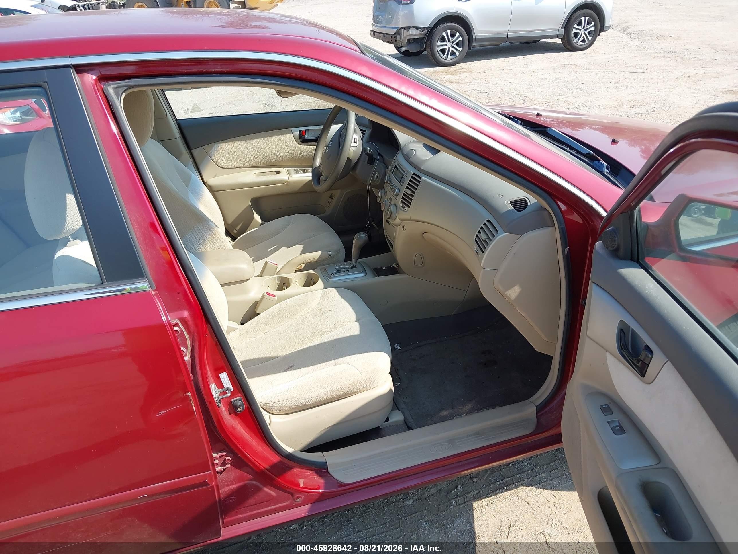 2007 Kia Optima Lx Red vin: KNAGE123775152915