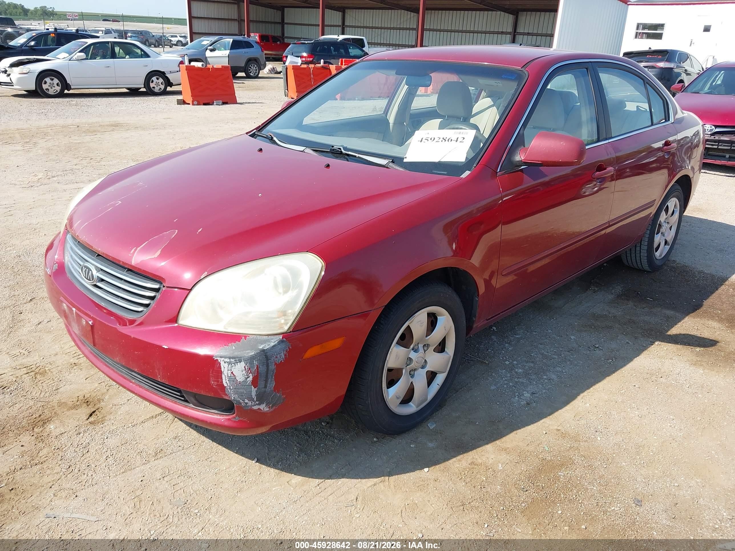 2007 Kia Optima Lx Red vin: KNAGE123775152915