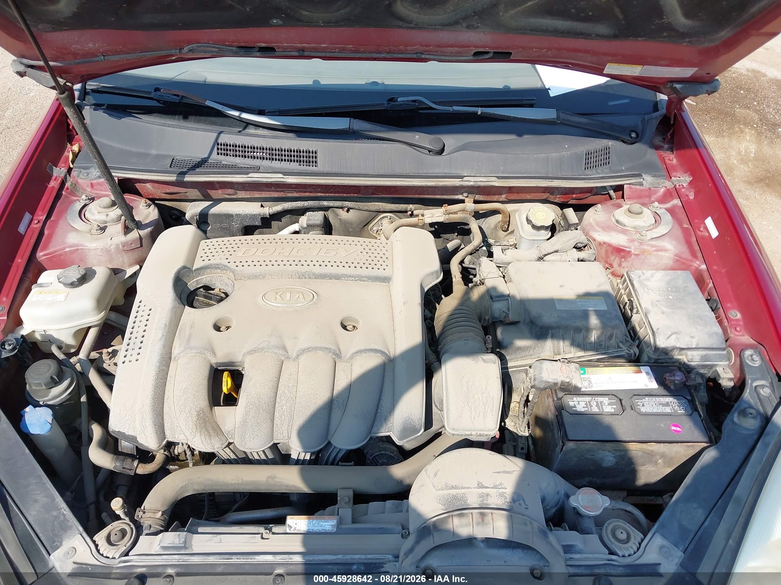 2007 Kia Optima Lx Red vin: KNAGE123775152915
