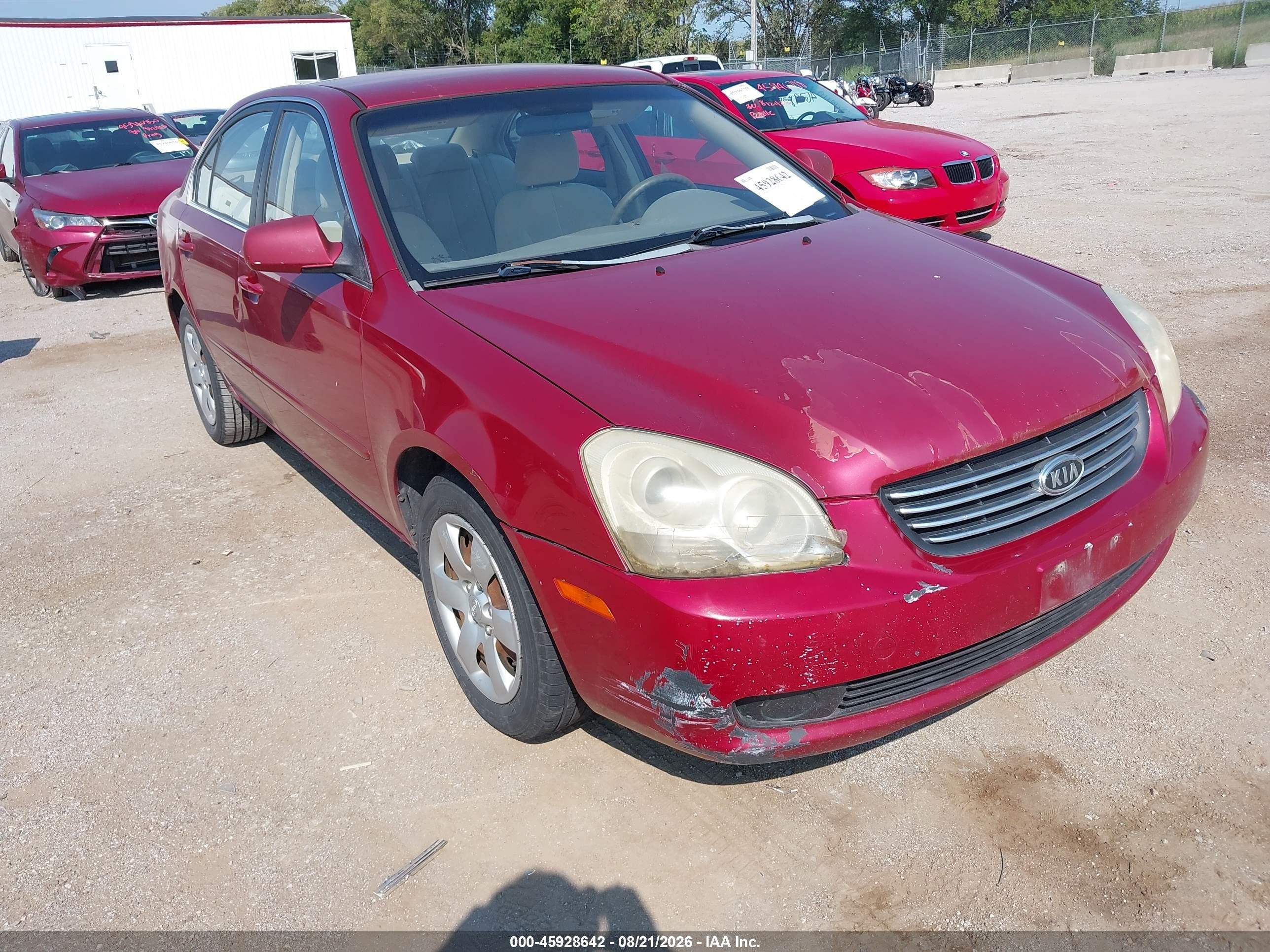 2007 Kia Optima Lx Red vin: KNAGE123775152915