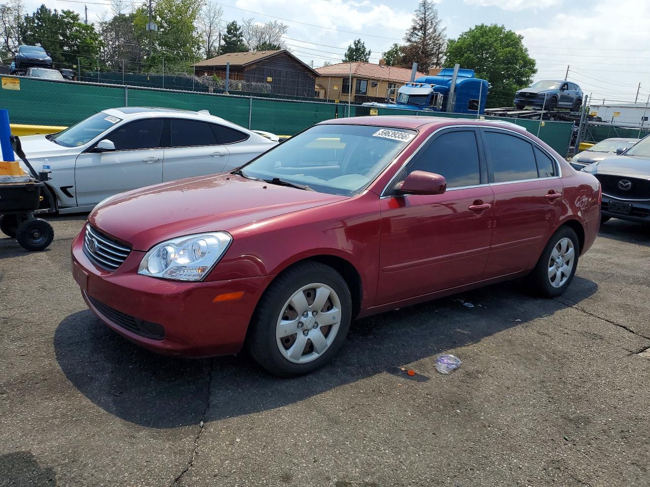 2007 Kia Optima Lx Burgundy vin: KNAGE123875137596