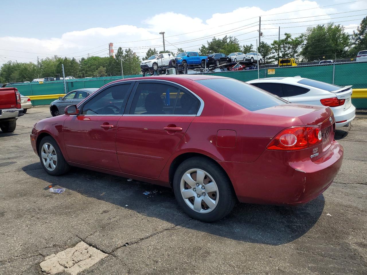 2007 Kia Optima Lx Burgundy vin: KNAGE123875137596